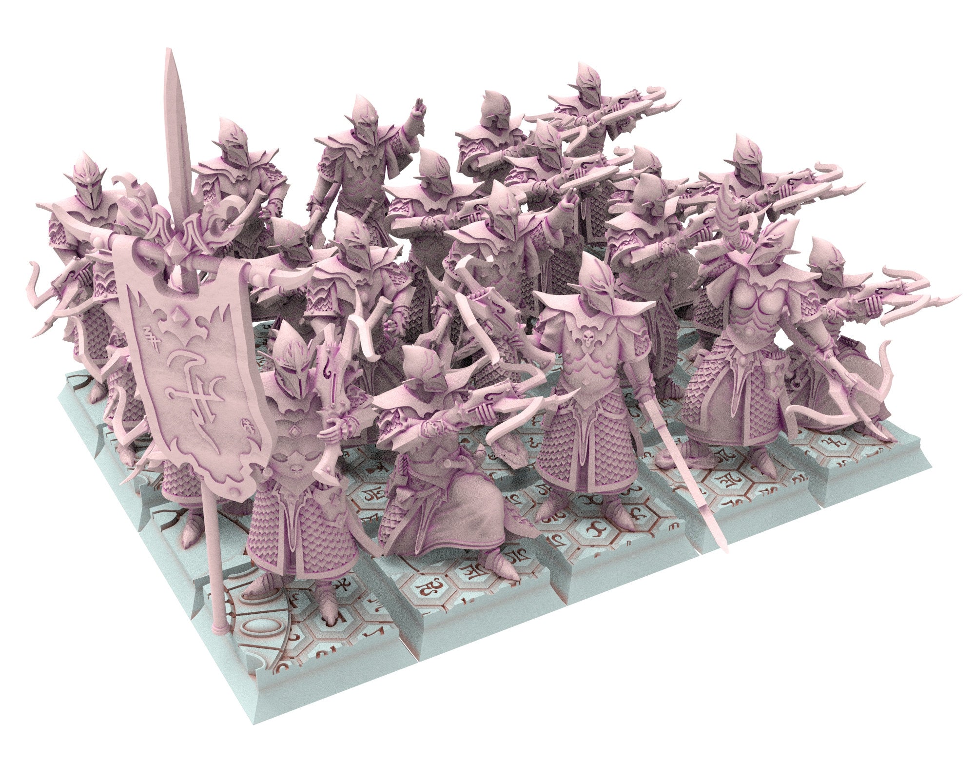 Dark Elves - 28mm Spare Shileds, dark elves, Merciless north pillars usable for 9th Age, Fantasy Battle, Oldhammer, King of war, D&D