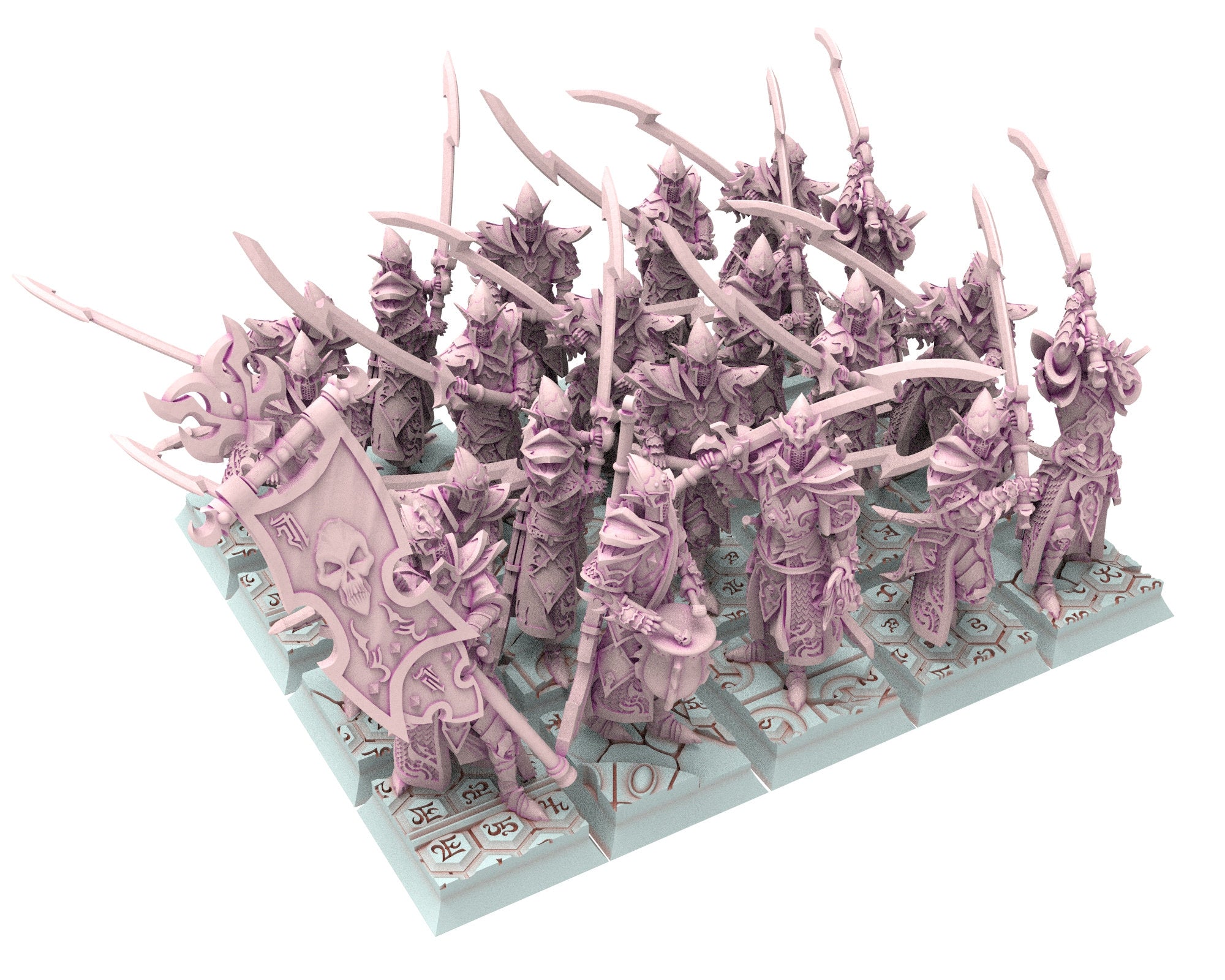 Dark Elves - 28mm Blade Masters, dark elves, Merciless north pillars usable for 9th Age, Fantasy Battle, Oldhammer, King of war, D&D