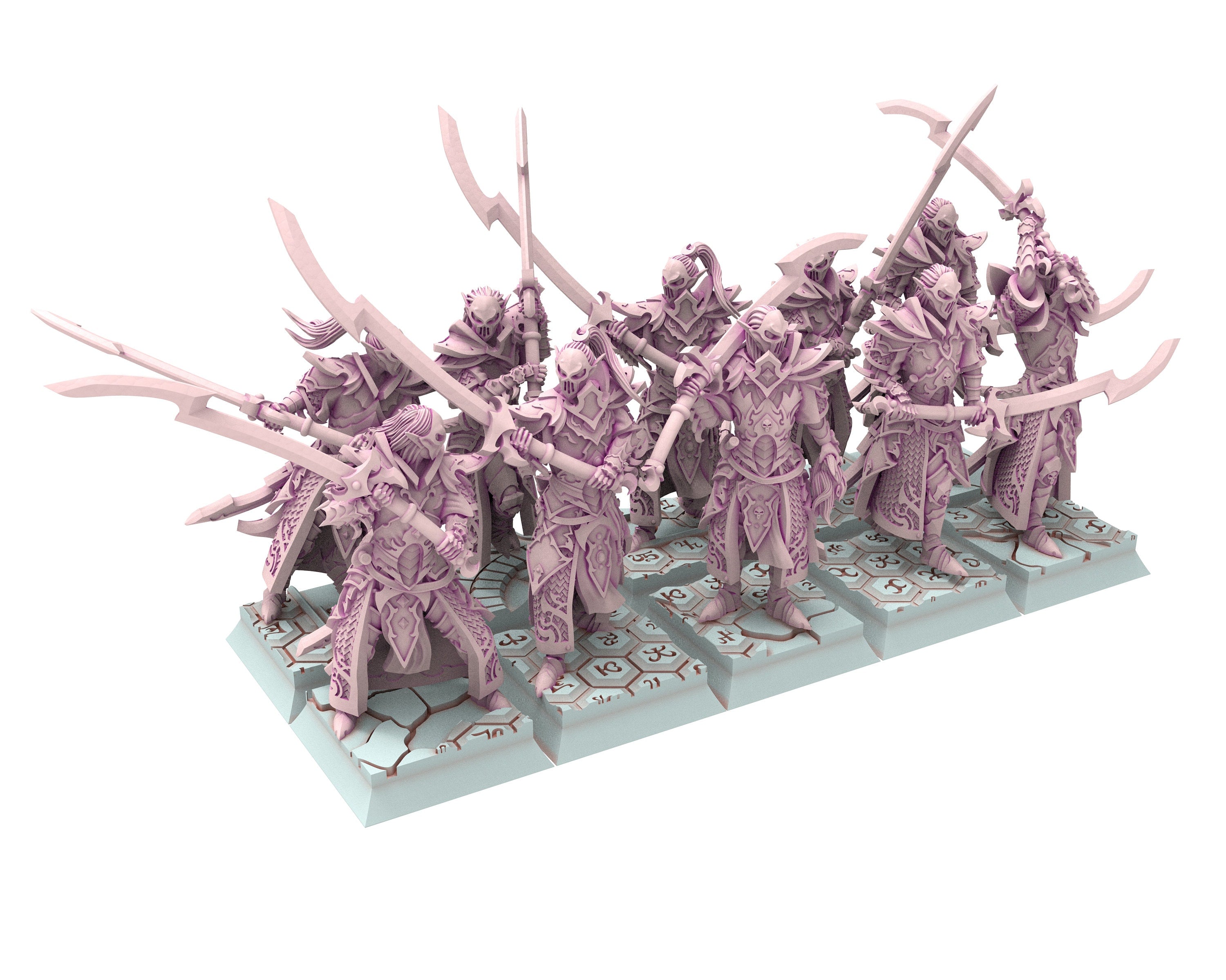 Dark Elves - 32mm Masked Executionners, dark elves, Merciless north pillars usable for 9th Age, Fantasy Battle, Oldhammer, King of war, D&D