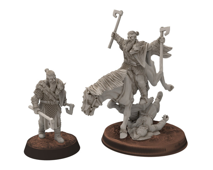 Wildmen - Hillmen Wulf Ironside, Mountaign angry warriors warband, Middle rings miniatures for wargame D&D, Lotr... Khurzluk Miniatures