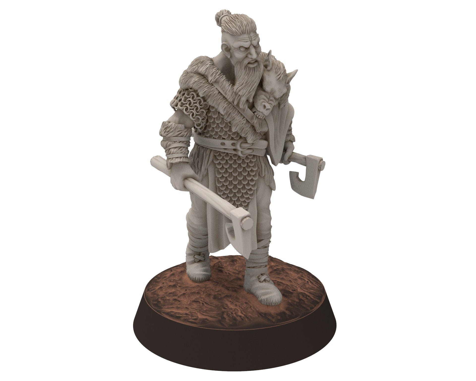 Wildmen - Hillmen Wulf Ironside, Mountaign angry warriors warband, Middle rings miniatures for wargame D&D, Lotr... Khurzluk Miniatures