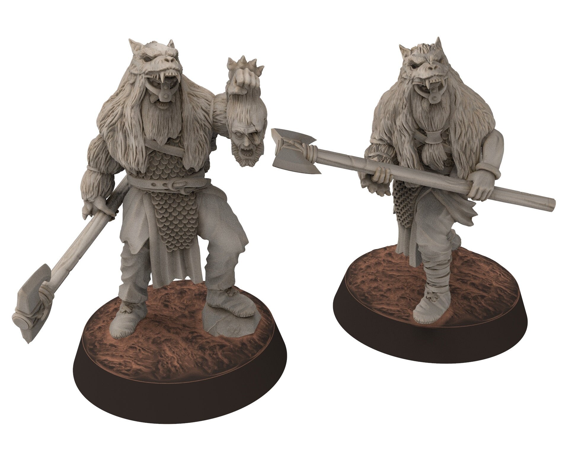 Wildmen - Hillmen Wulf Ironside, Mountaign angry warriors warband, Middle rings miniatures for wargame D&D, Lotr... Khurzluk Miniatures