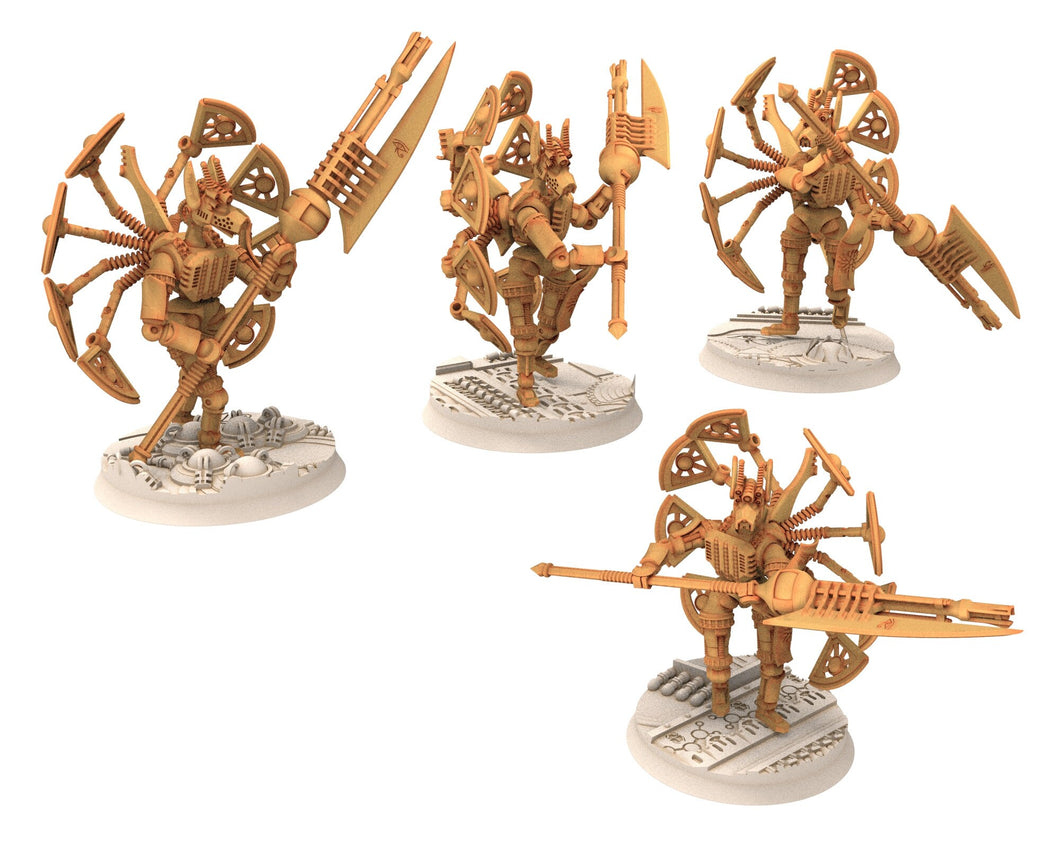 Cinan - Anubis - Chemou - Epiphi : Support, Battle Drone, space robot guardians of the Necropolis, modular posable miniatures