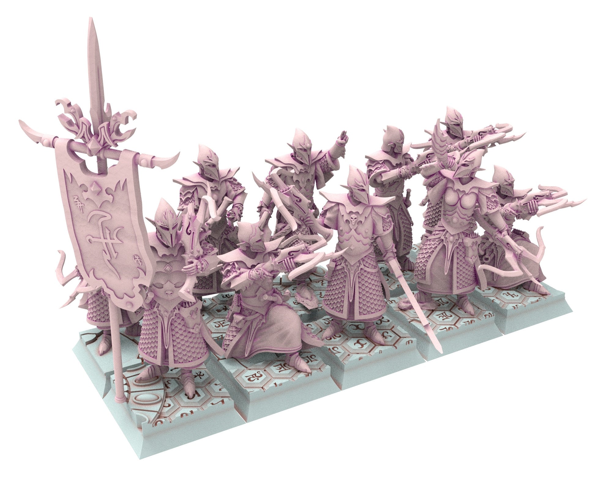 Dark Elves - 28mm Lord commander, dark elves, Merciless north pillars usable for 9th Age, Fantasy Battle, Oldhammer, King of war, D&D...