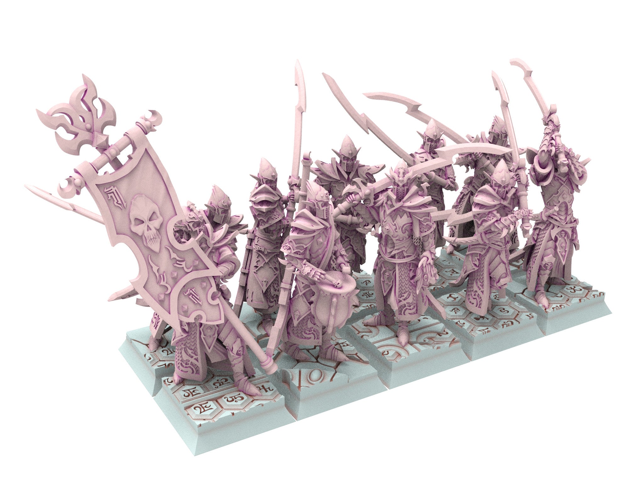 Dark Elves - 32mm Blade Masters, dark elves, Merciless north pillars usable for 9th Age, Fantasy Battle, Oldhammer, King of war, D&D