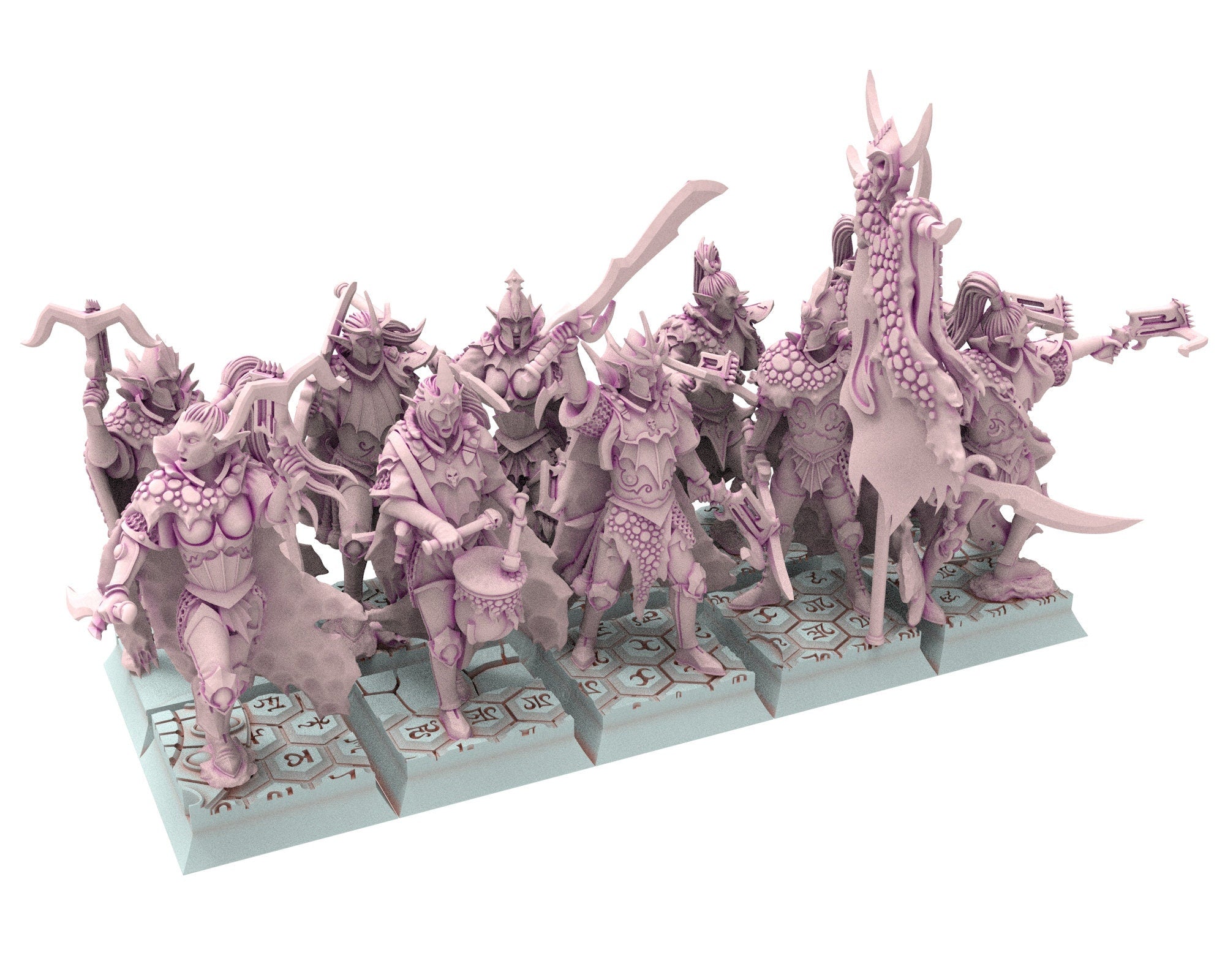 Dark Elves - 32mm Corsairs Army Bundle, dark elves, Merciless north pillars usable for 9th Age, Fantasy Battle, Oldhammer, King of war, D&D