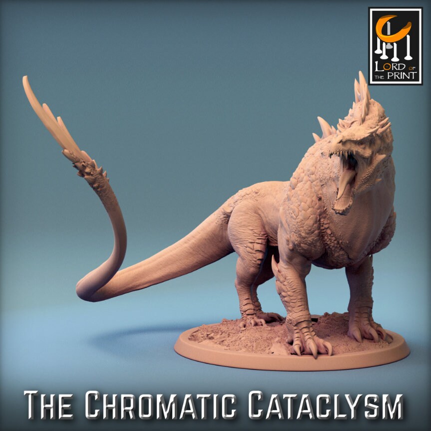 Tiamat cataclysmic - Dragonspawn Black, Tiamat DragonSpawn 3D, Lord of the Print, for Wargames, Pathfinder, Dungeons & Dragons TTRPG