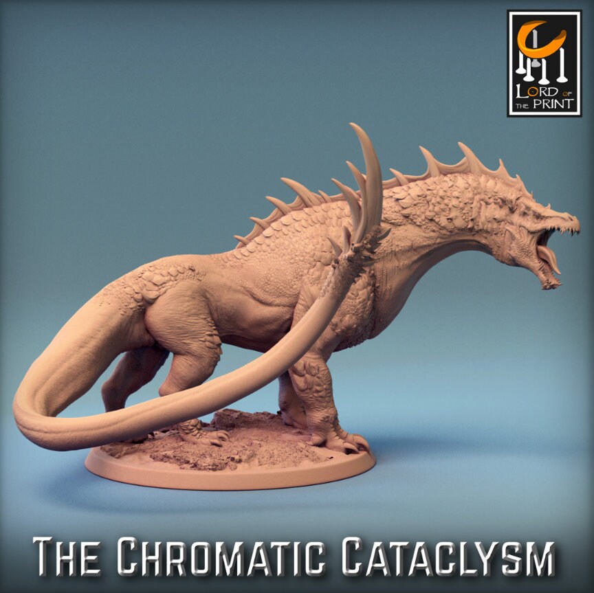 Tiamat cataclysmic - Dragonspawn Green, Tiamat DragonSpawn 3D, Lord of the Print, for Wargames, Pathfinder, Dungeons & Dragons TTRPG