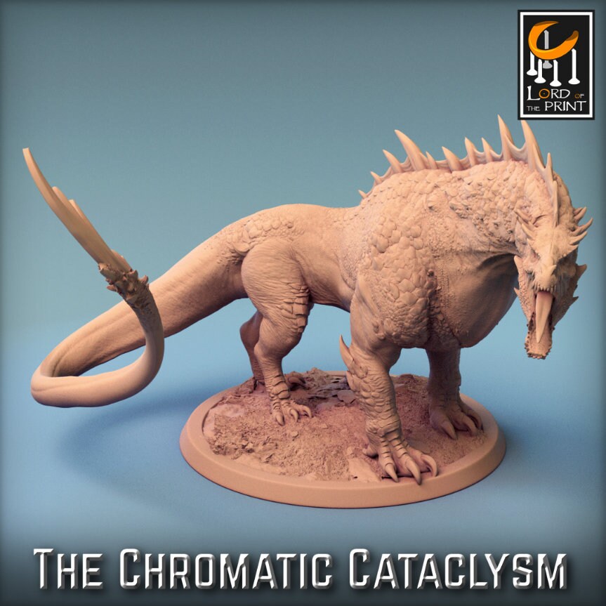 Tiamat cataclysmic - Dragonspawn Green, Tiamat DragonSpawn 3D, Lord of the Print, for Wargames, Pathfinder, Dungeons & Dragons TTRPG