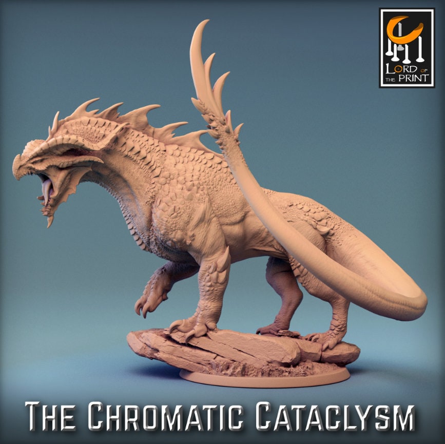 Tiamat cataclysmic - Dragonspawn Red, Tiamat DragonSpawn 3D, Lord of the Print, for Wargames, Pathfinder, Dungeons & Dragons TTRPG