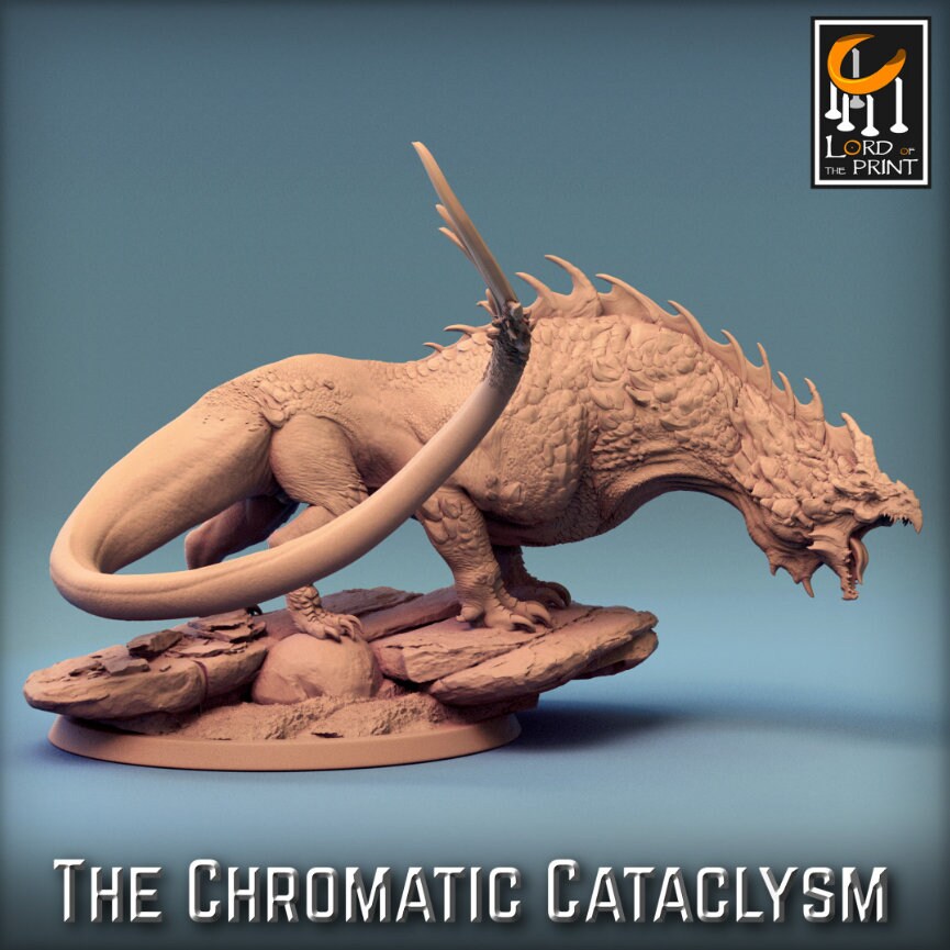 Tiamat cataclysmic - Dragonspawn Red, Tiamat DragonSpawn 3D, Lord of the Print, for Wargames, Pathfinder, Dungeons & Dragons TTRPG