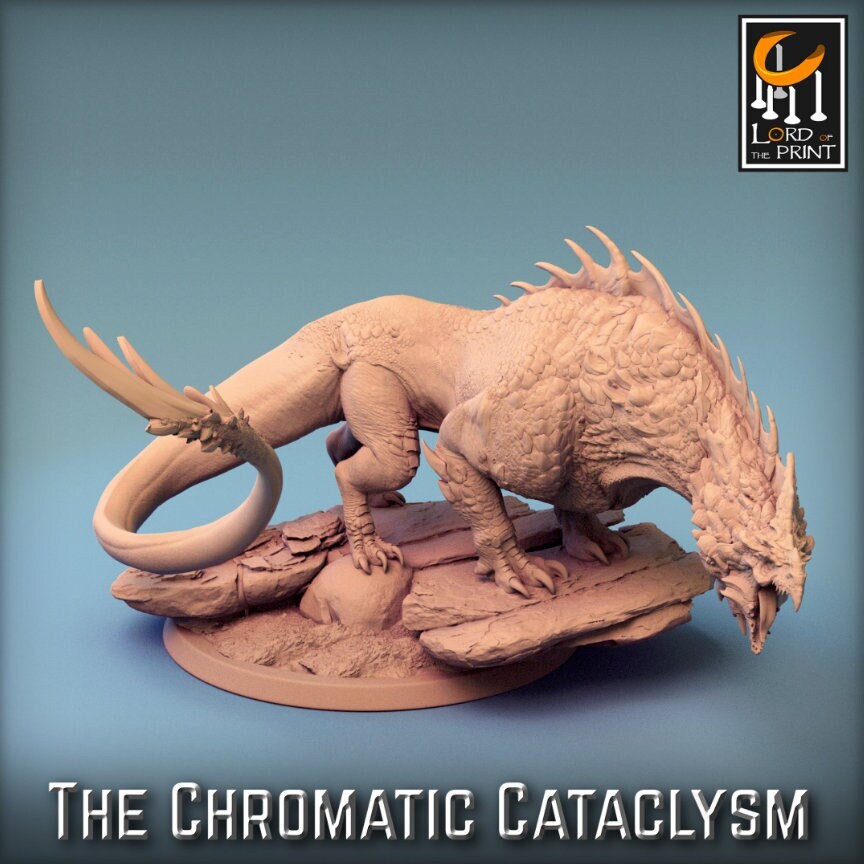 Tiamat cataclysmic - Dragonspawn Red, Tiamat DragonSpawn 3D, Lord of the Print, for Wargames, Pathfinder, Dungeons & Dragons TTRPG