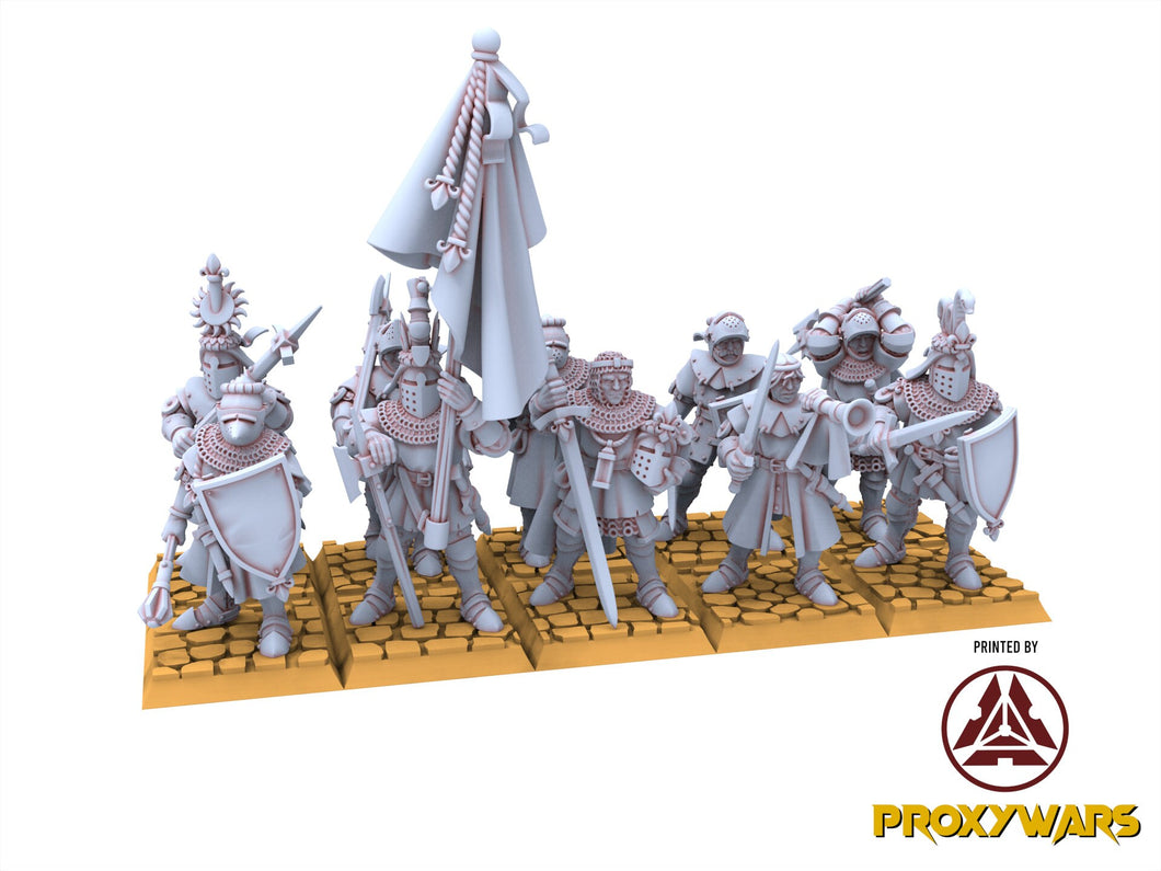 Arthurian Knights - Knights of Gallia on Foot, for Oldhammer, 9th age, Highlands Miniatures