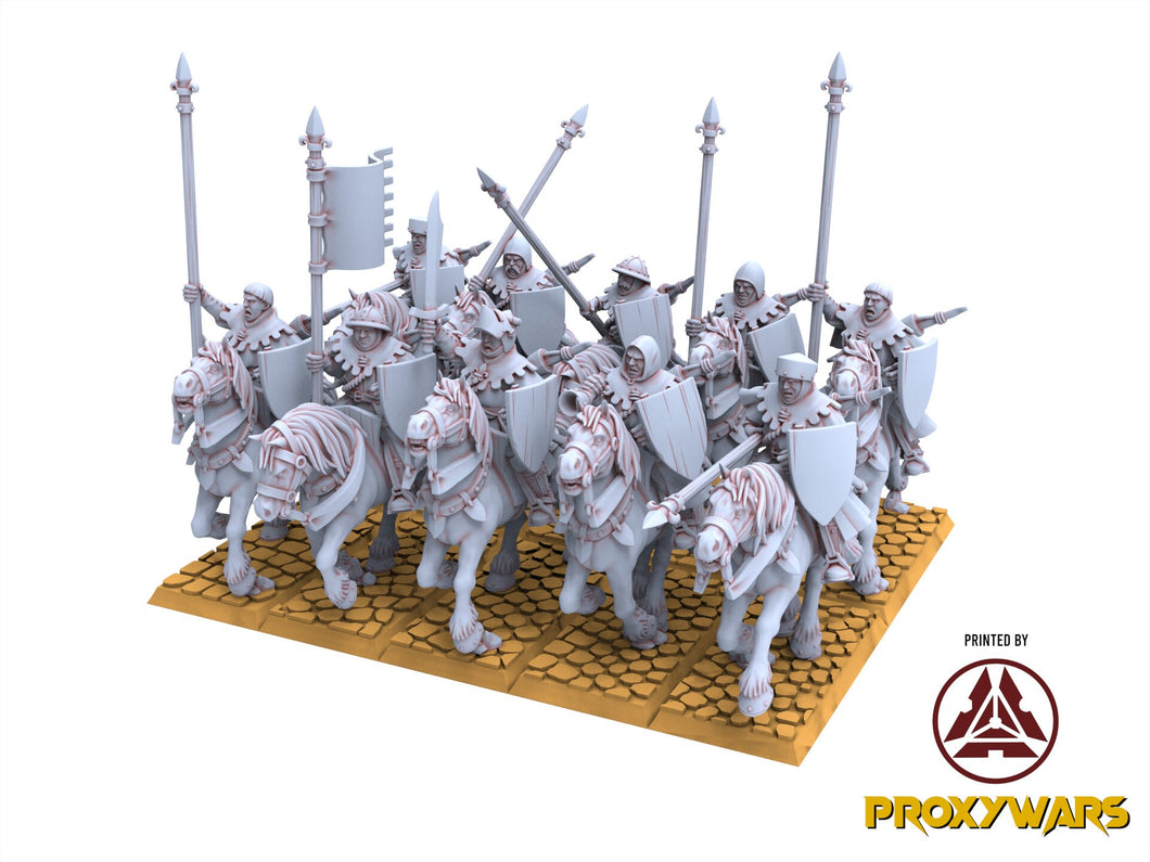 Arthurian Knights - Gallia Mounted Men at Arms, for Oldhammer, king of wars, 9th age, Highlands Miniatures