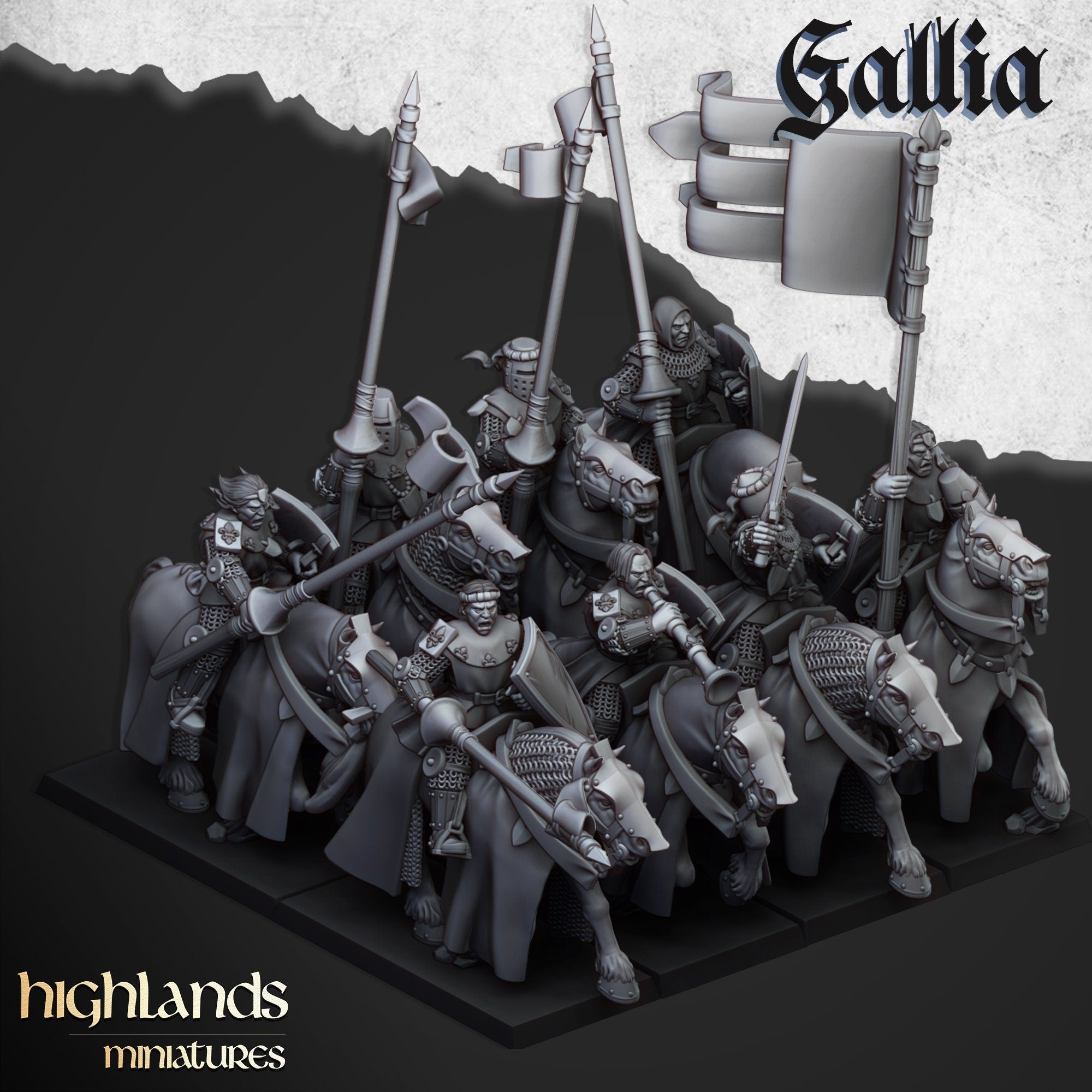 Arthurian Knights - Young Knights of Gallia, for Oldhammer, king of wars, 9th age, Highlands Miniatures