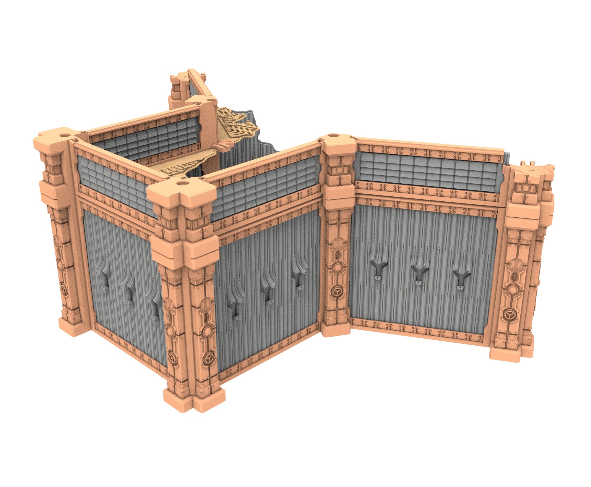 Military Ruined building printed in PLA and resin usable for warmachine, Damocles, One Page Rule, Firefight, infinity, scifi wargame...