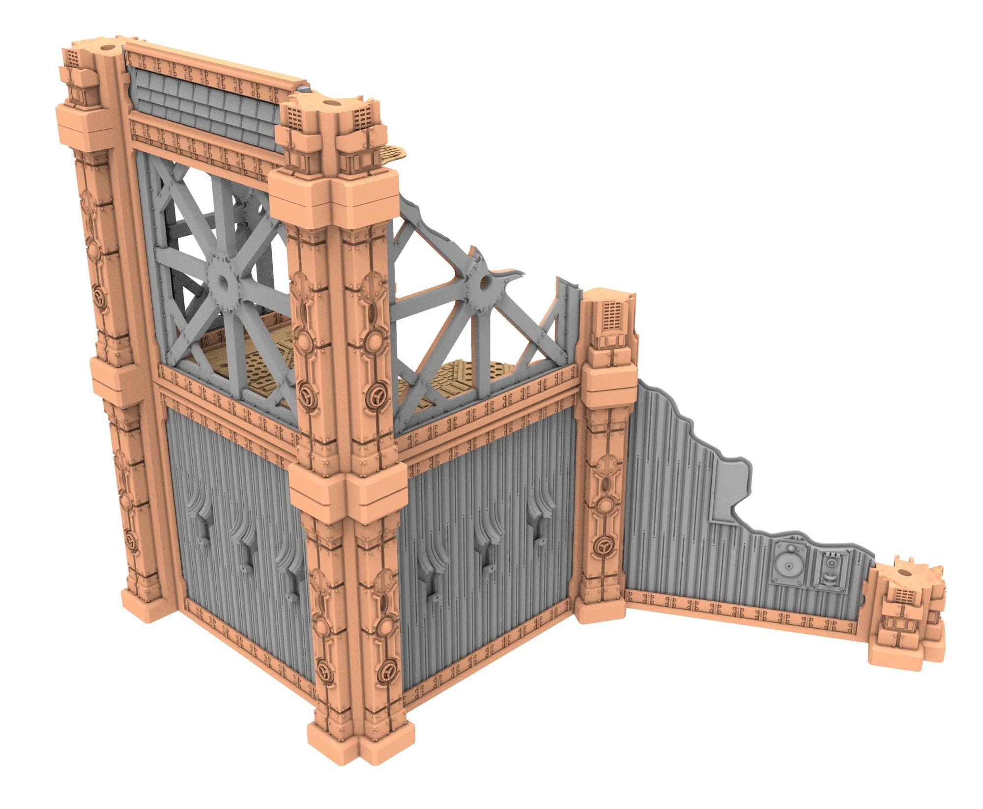 Military Ruined building printed in PLA and resin usable for warmachine, Damocles, One Page Rule, Firefight, infinity, scifi wargame...