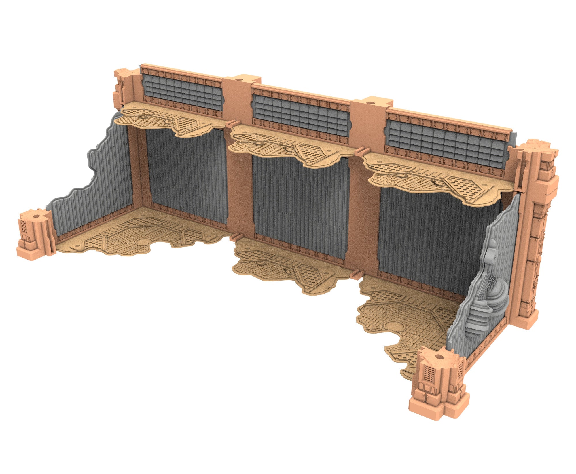 Military Ruined building printed in PLA and resin usable for warmachine, Damocles, One Page Rule, Firefight, infinity, scifi wargame...