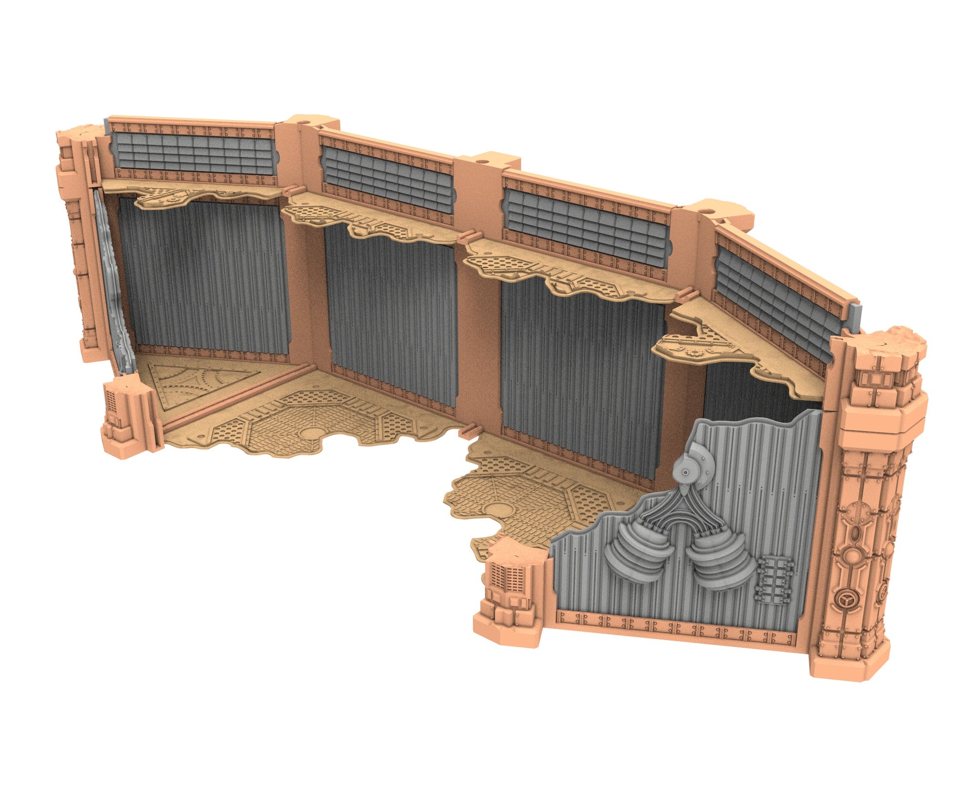 Military Ruined building printed in PLA and resin usable for warmachine, Damocles, One Page Rule, Firefight, infinity, scifi wargame...