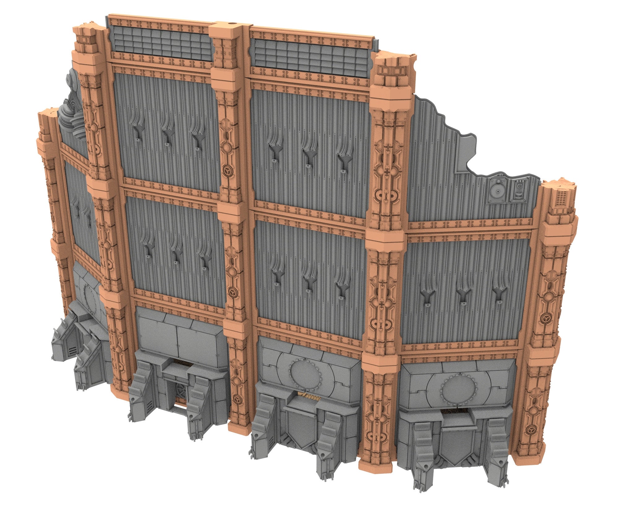 Military Ruined building printed in PLA and resin usable for warmachine, Damocles, One Page Rule, Firefight, infinity, scifi wargame...