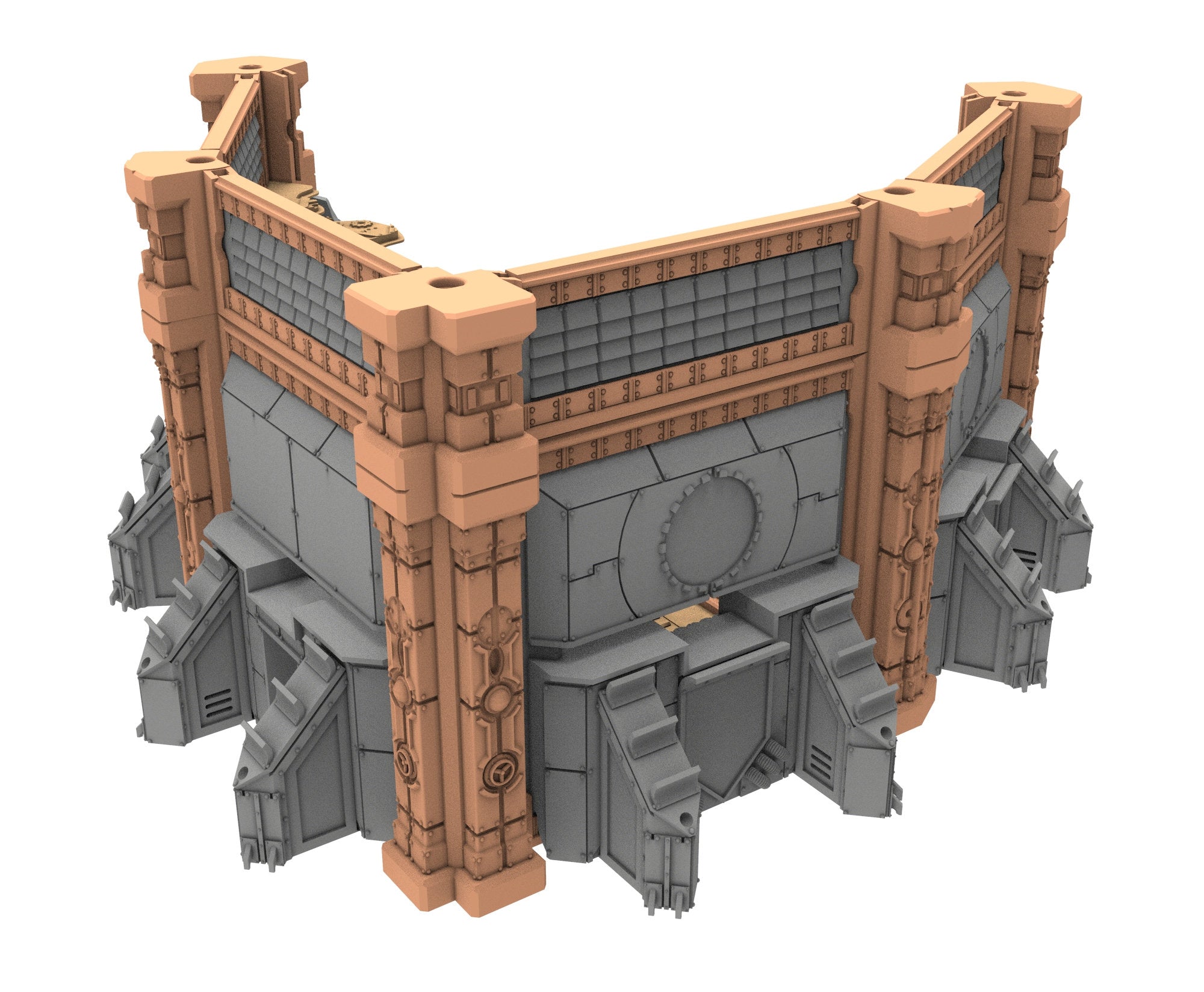Military Ruined building printed in PLA and resin usable for warmachine, Damocles, One Page Rule, Firefight, infinity, scifi wargame...