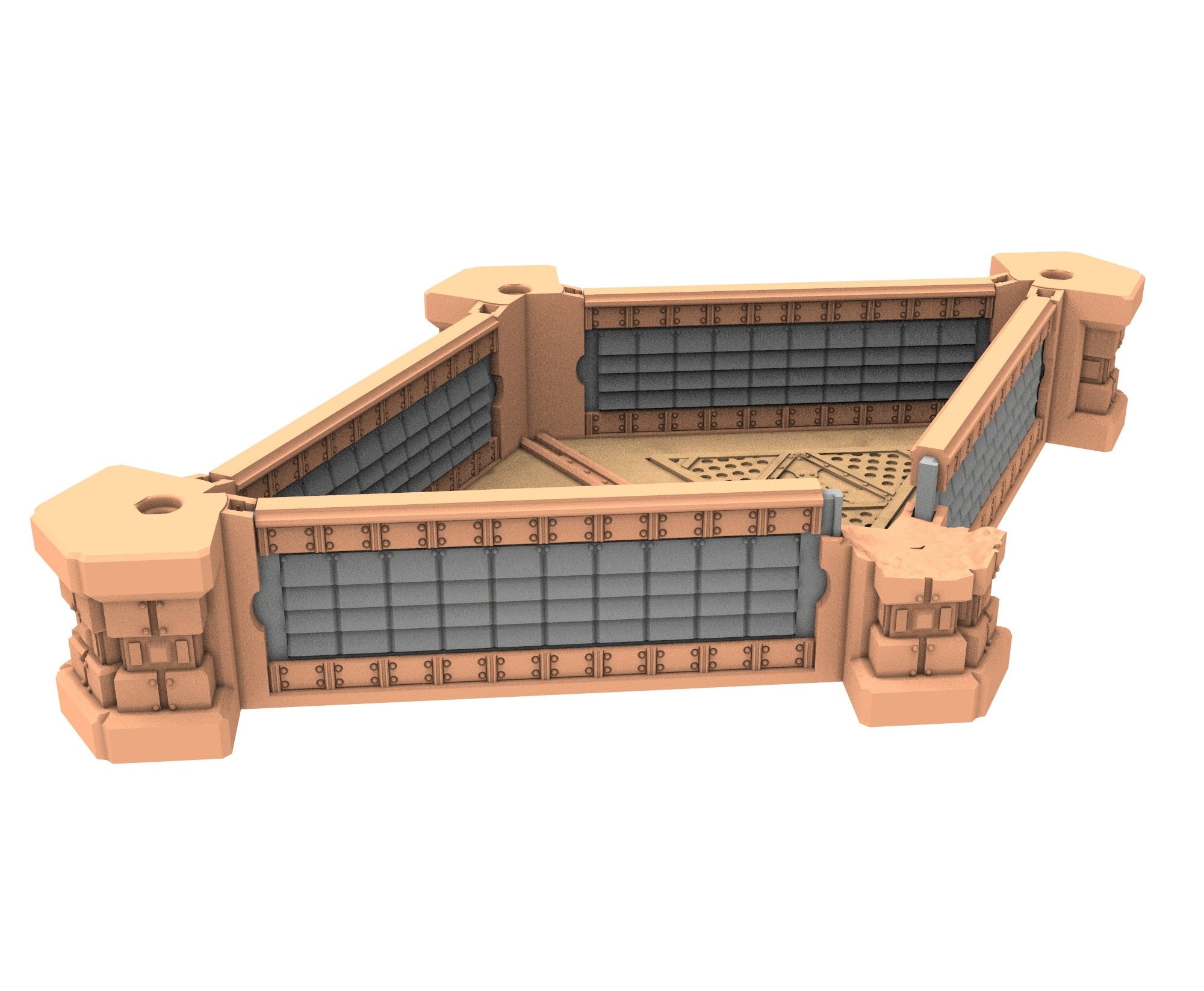 Military Ruined building printed in PLA and resin usable for warmachine, Damocles, One Page Rule, Firefight, infinity, scifi wargame...