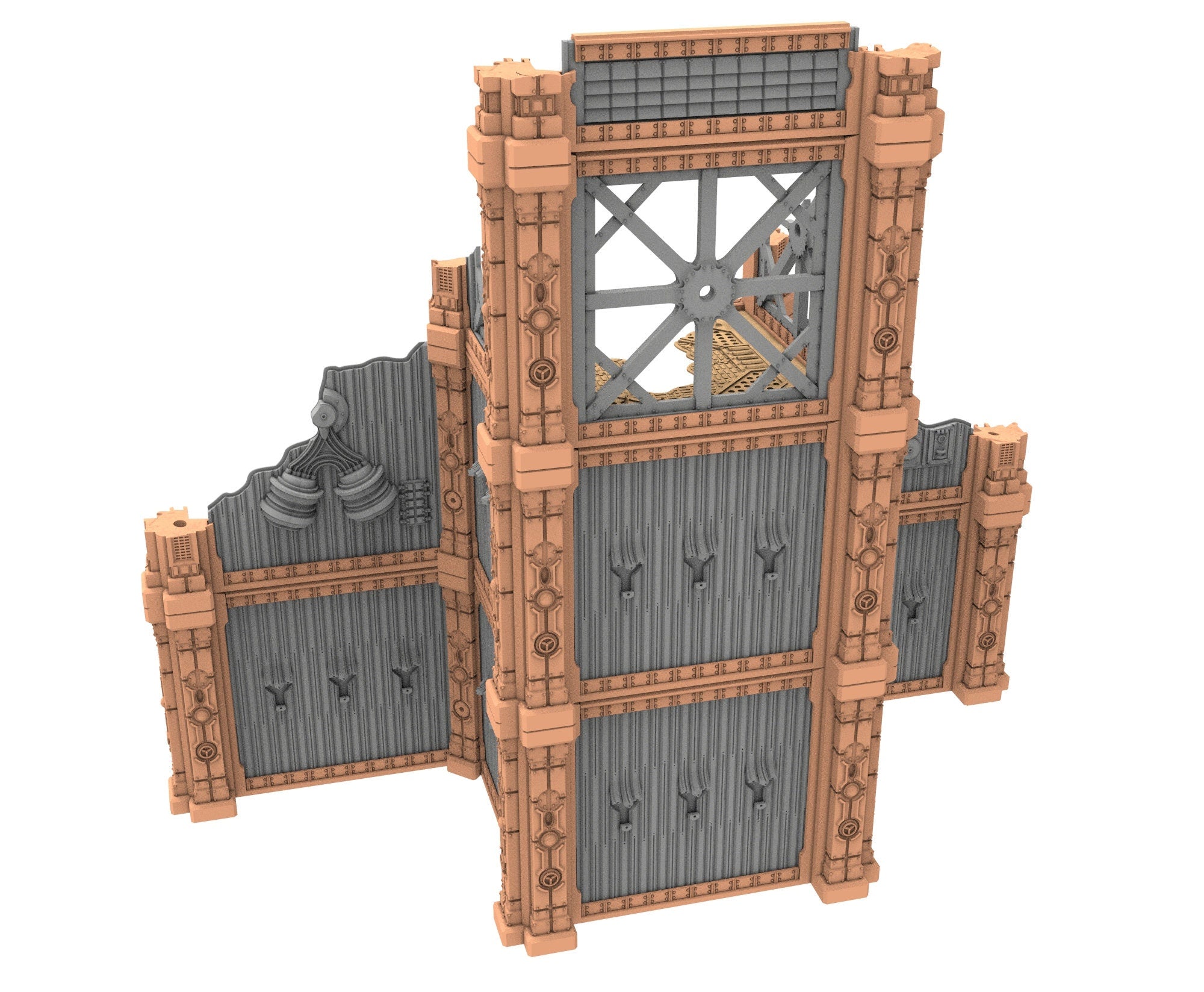 Military Ruined building printed in PLA and resin usable for warmachine, Damocles, One Page Rule, Firefight, infinity, scifi wargame...