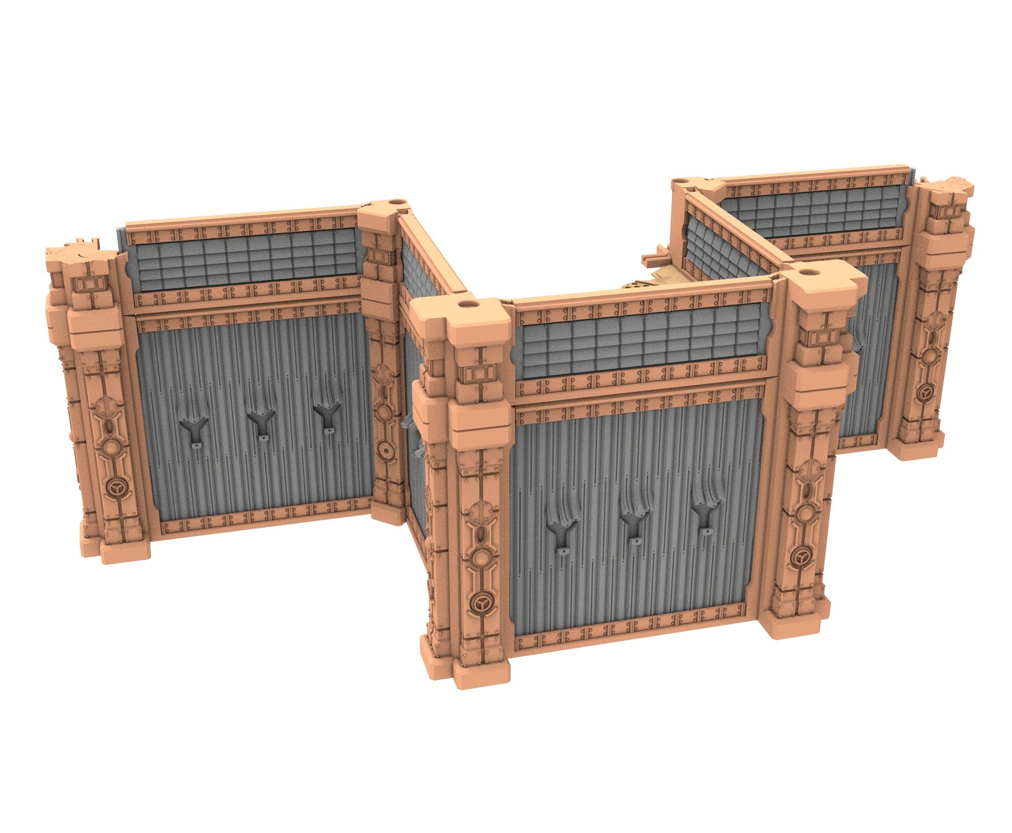 Military Ruined building printed in PLA and resin usable for warmachine, Damocles, One Page Rule, Firefight, infinity, scifi wargame...