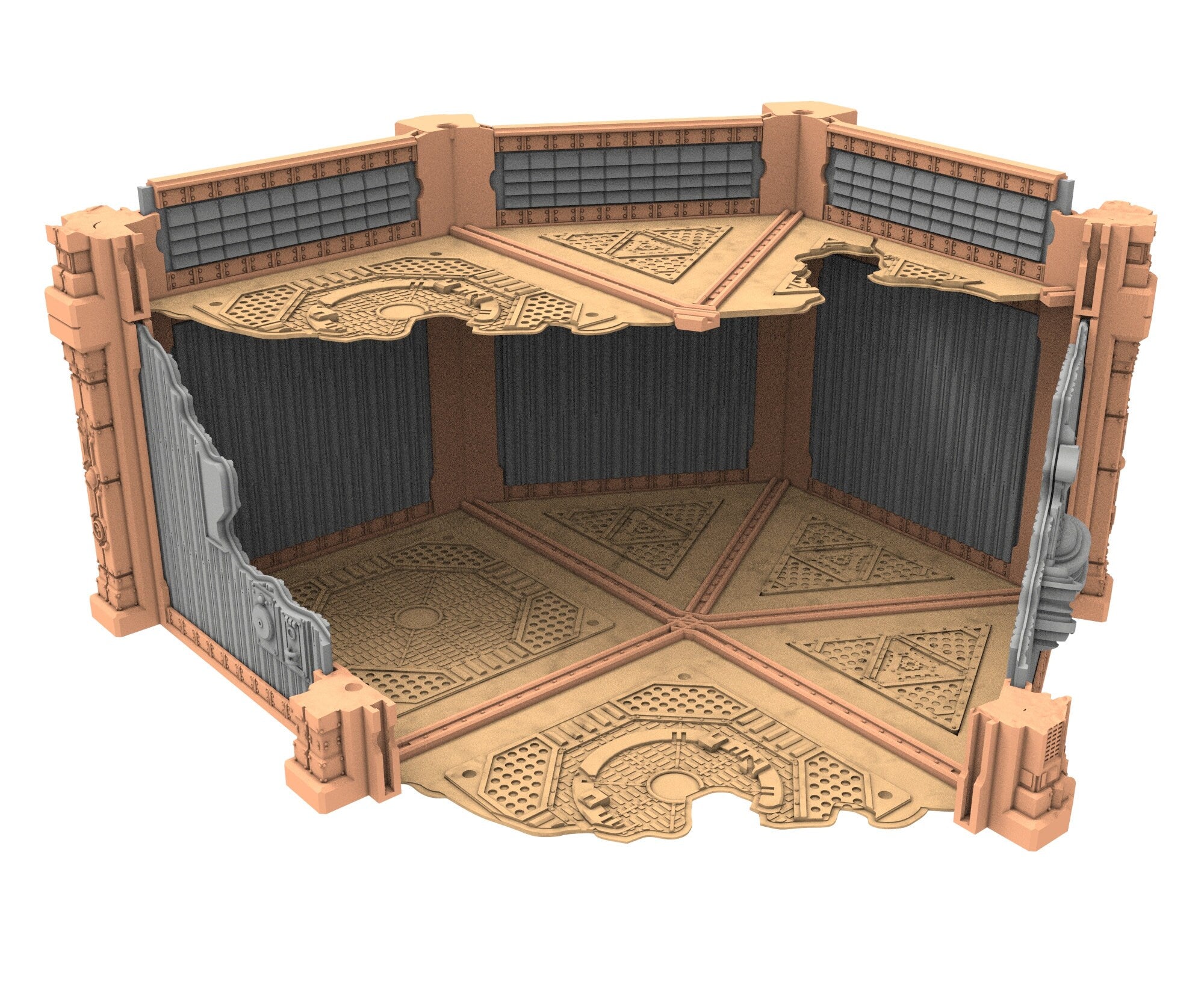 Military Ruined building printed in PLA and resin usable for warmachine, Damocles, One Page Rule, Firefight, infinity, scifi wargame...