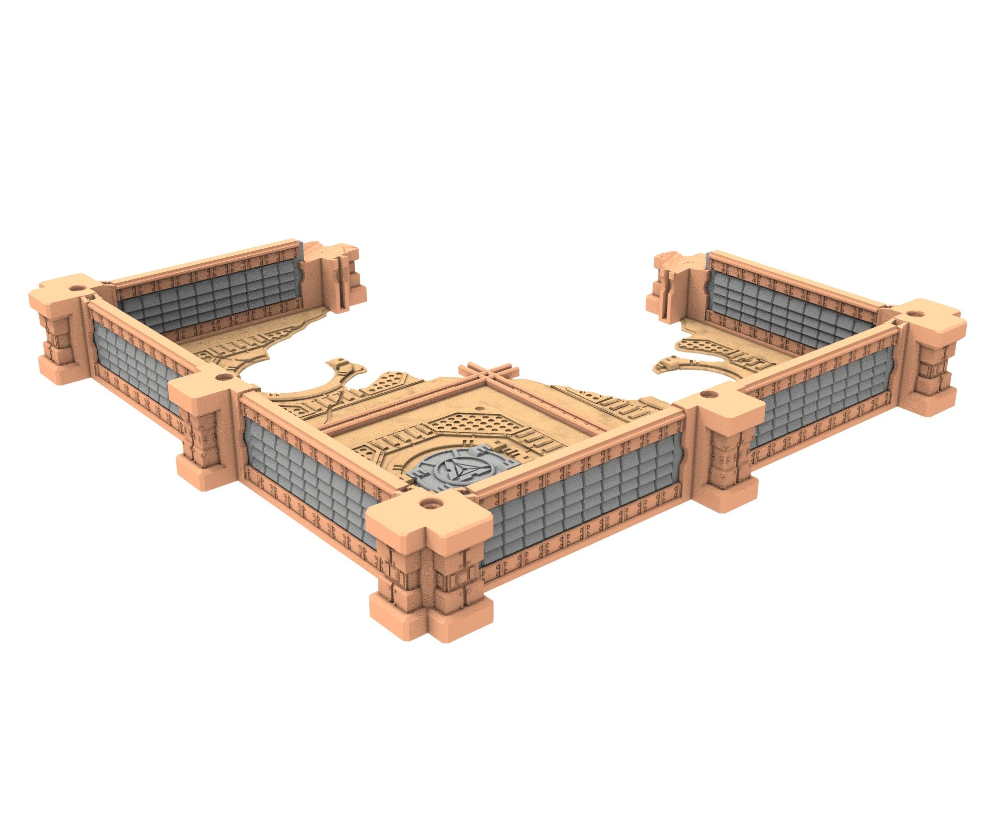 Military Ruined building printed in PLA and resin usable for warmachine, Damocles, One Page Rule, Firefight, infinity, scifi wargame...