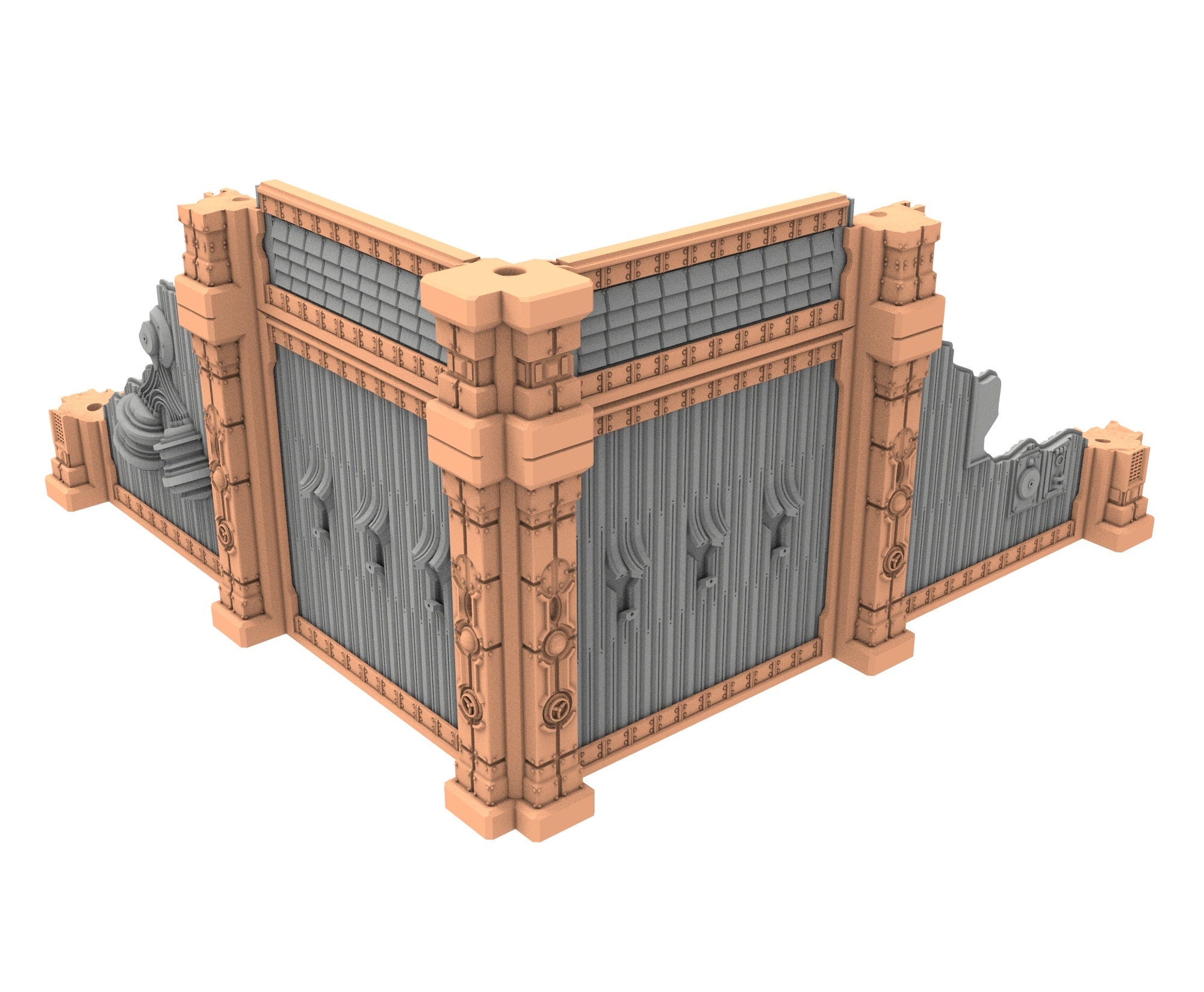 Military Ruined building printed in PLA and resin usable for warmachine, Damocles, One Page Rule, Firefight, infinity, scifi wargame...