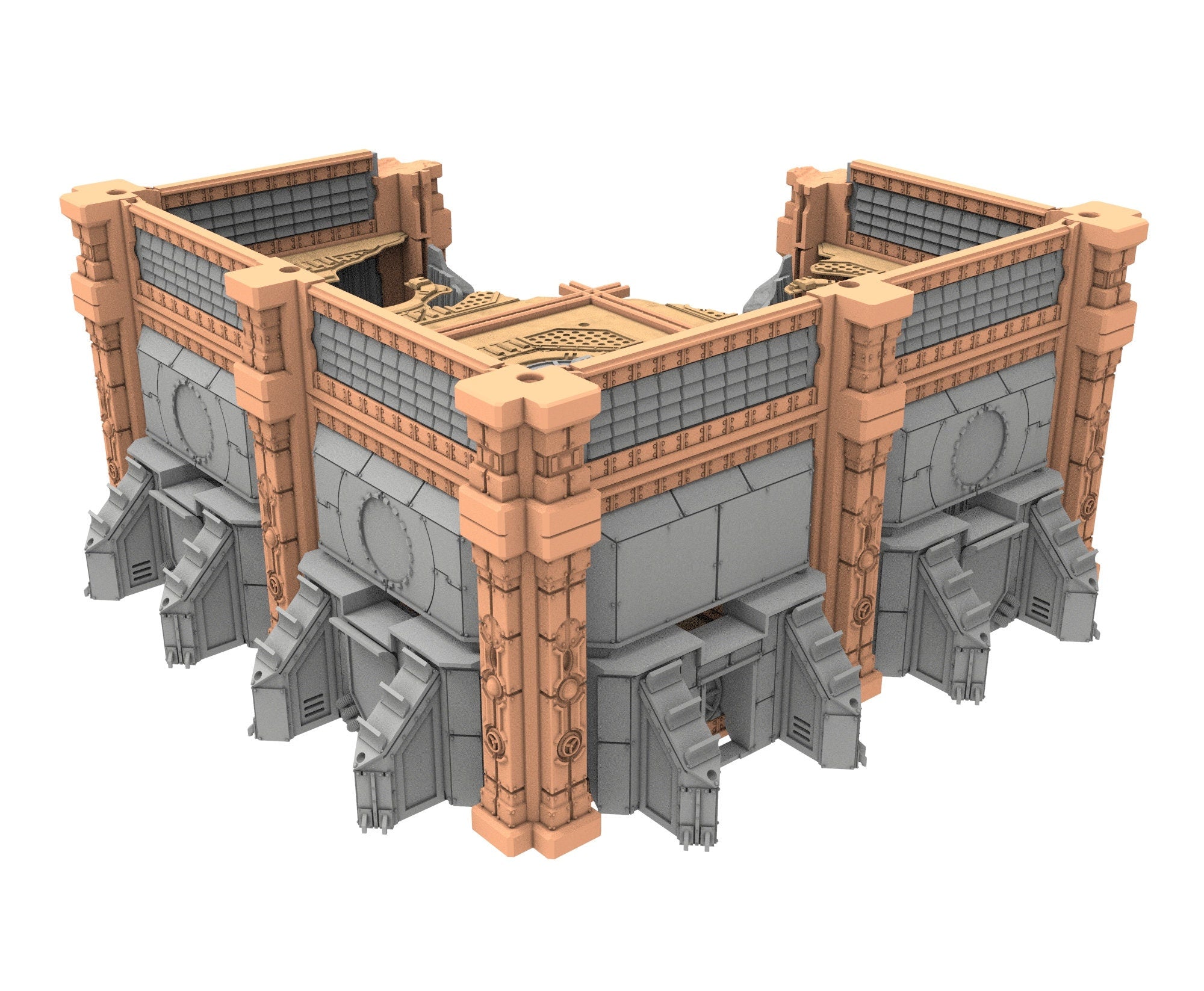 Military Ruined building printed in PLA and resin usable for warmachine, Damocles, One Page Rule, Firefight, infinity, scifi wargame...