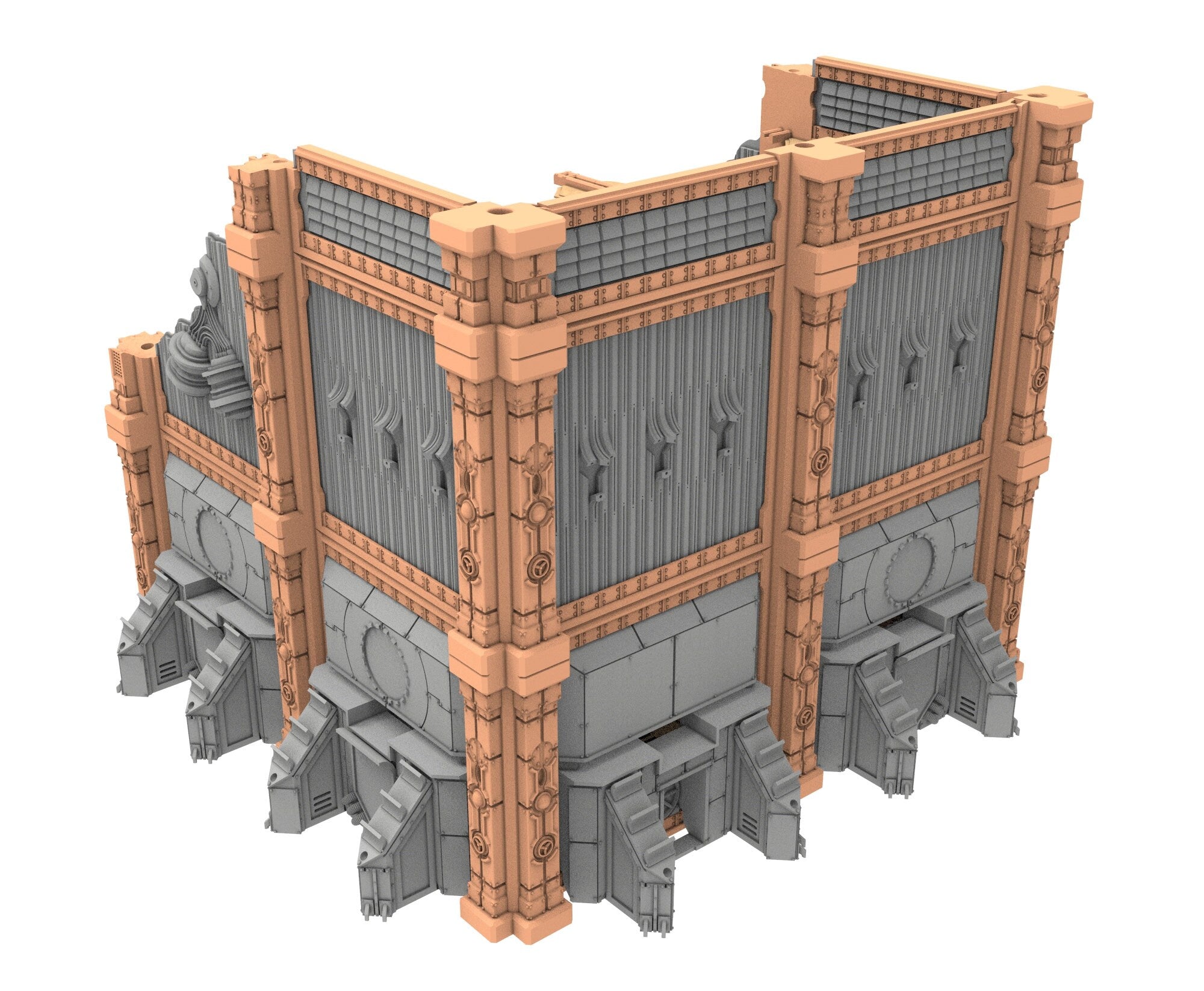 Military Ruined building printed in PLA and resin usable for warmachine, Damocles, One Page Rule, Firefight, infinity, scifi wargame...