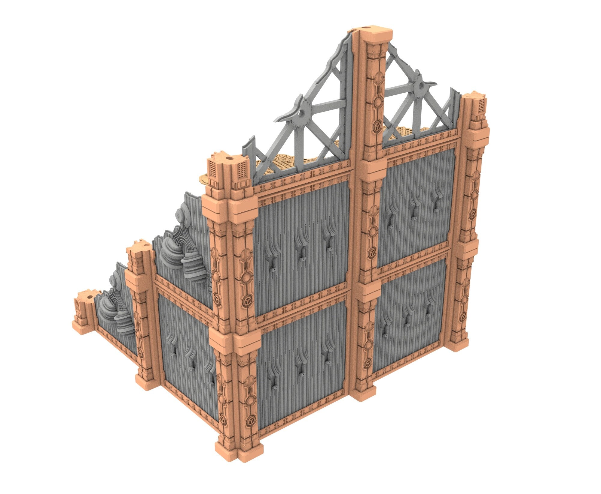 Military Ruined building printed in PLA and resin usable for warmachine, Damocles, One Page Rule, Firefight, infinity, scifi wargame...