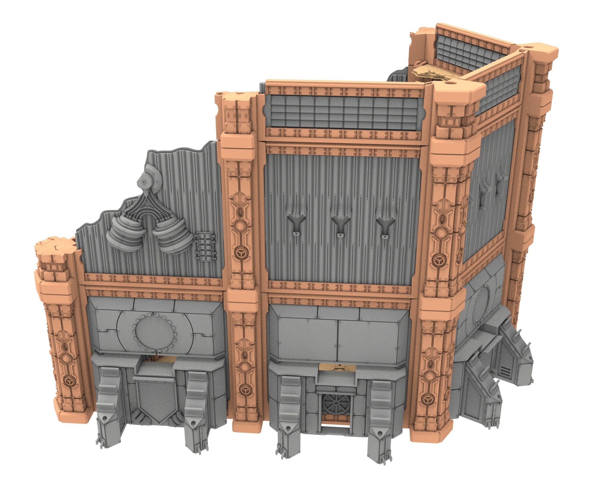 Military Ruined building printed in PLA and resin usable for warmachine, Damocles, One Page Rule, Firefight, infinity, scifi wargame...