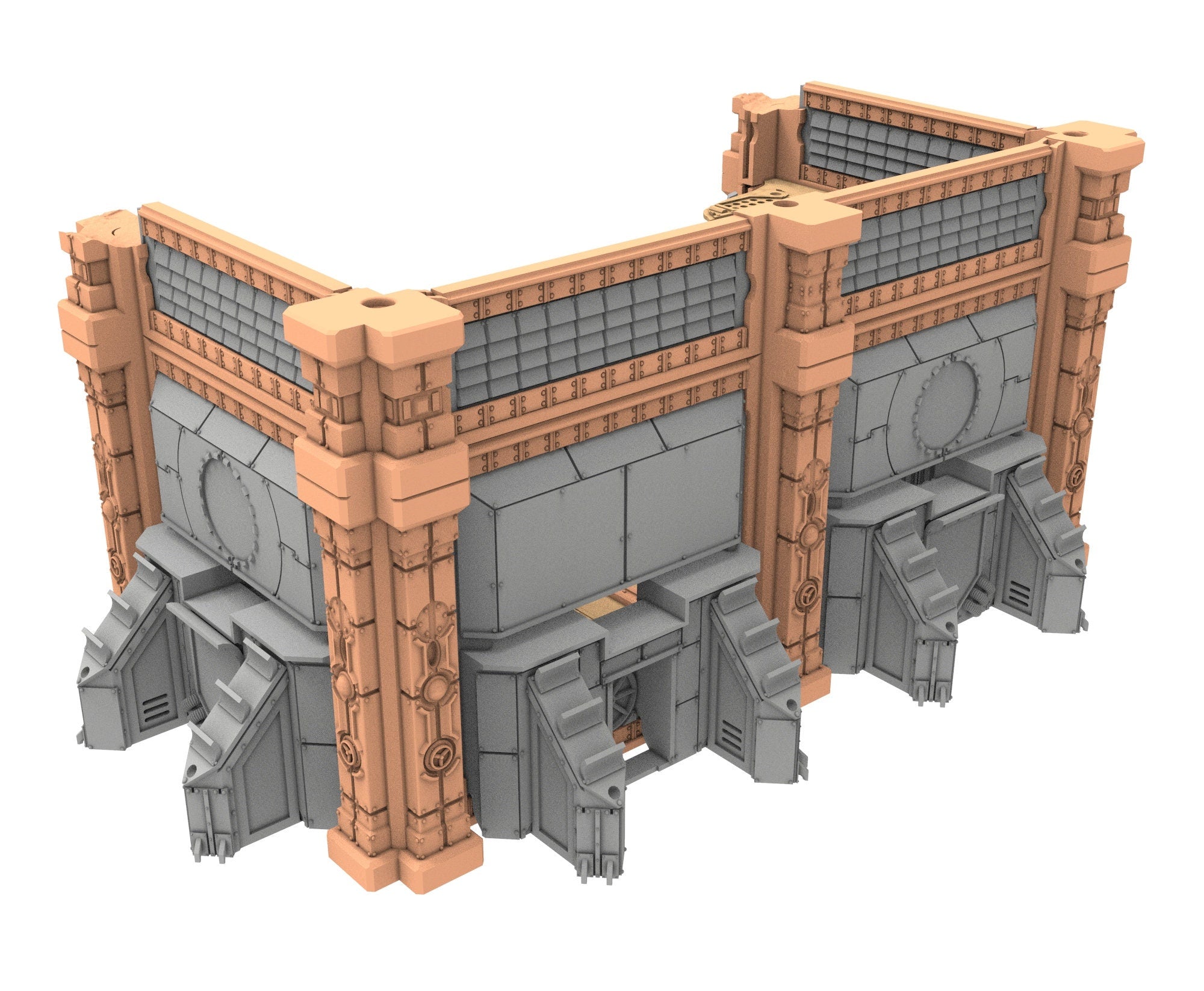 Military Ruined building printed in PLA and resin usable for warmachine, Damocles, One Page Rule, Firefight, infinity, scifi wargame...