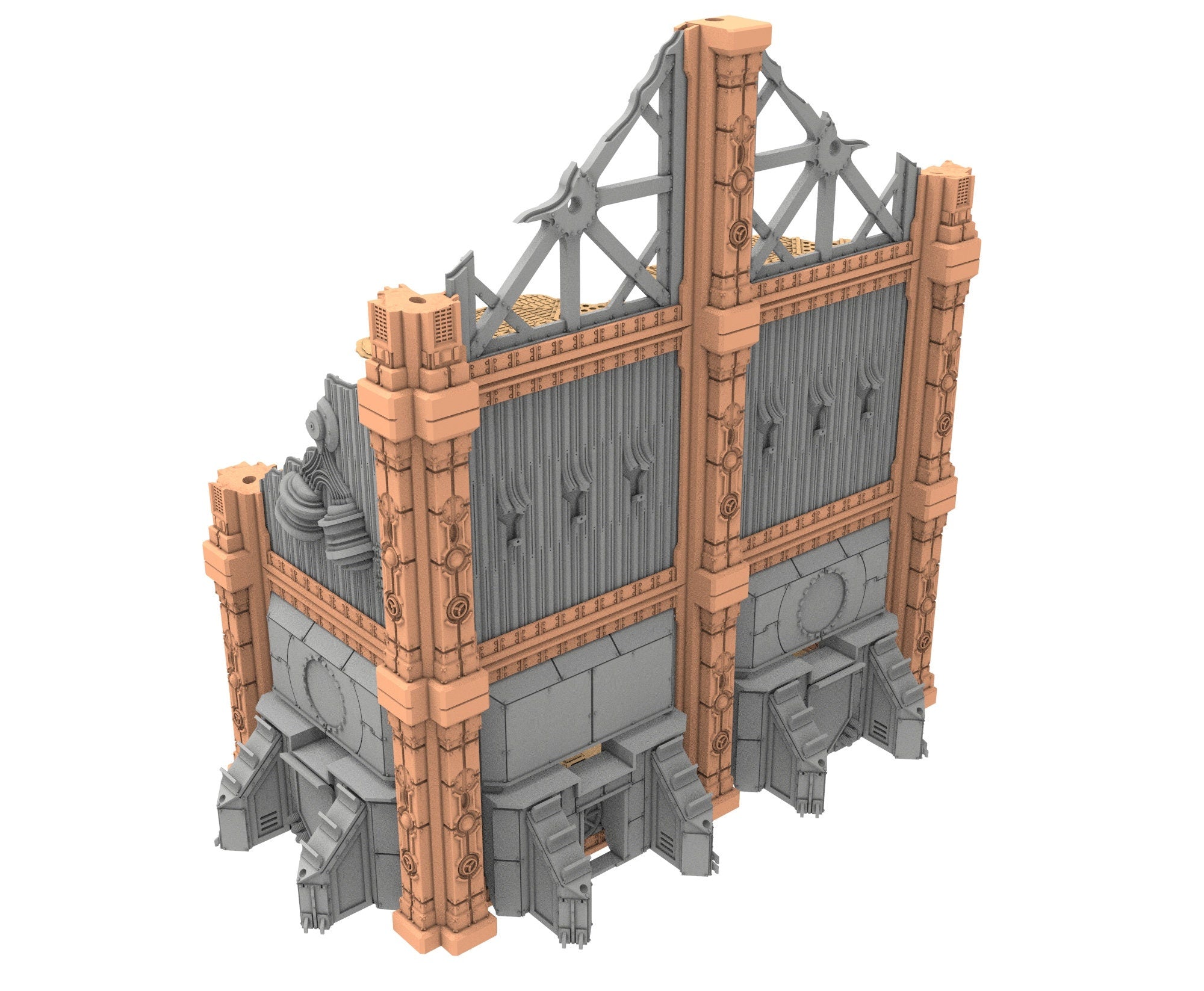 Military Ruined building printed in PLA and resin usable for warmachine, Damocles, One Page Rule, Firefight, infinity, scifi wargame...