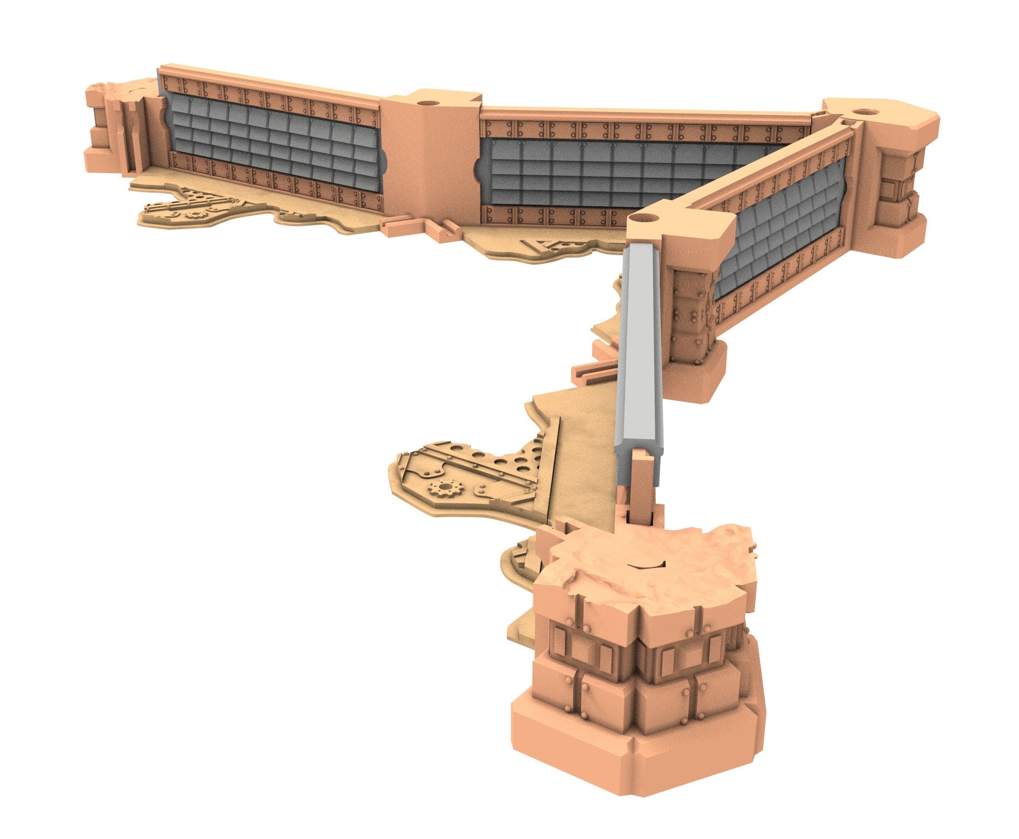 Military Ruined building printed in PLA and resin usable for warmachine, Damocles, One Page Rule, Firefight, infinity, scifi wargame...