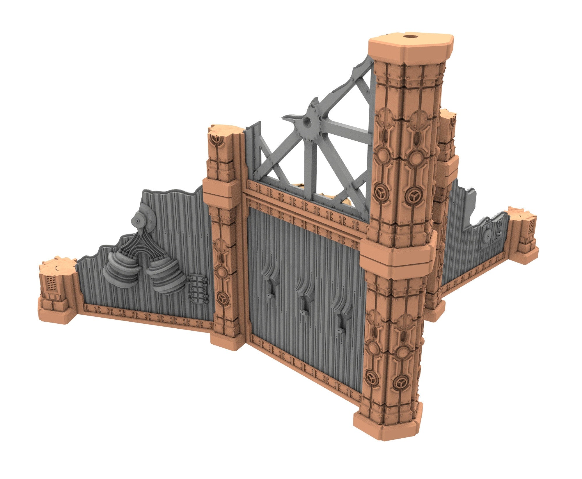 Military Ruined building printed in PLA and resin usable for warmachine, Damocles, One Page Rule, Firefight, infinity, scifi wargame...