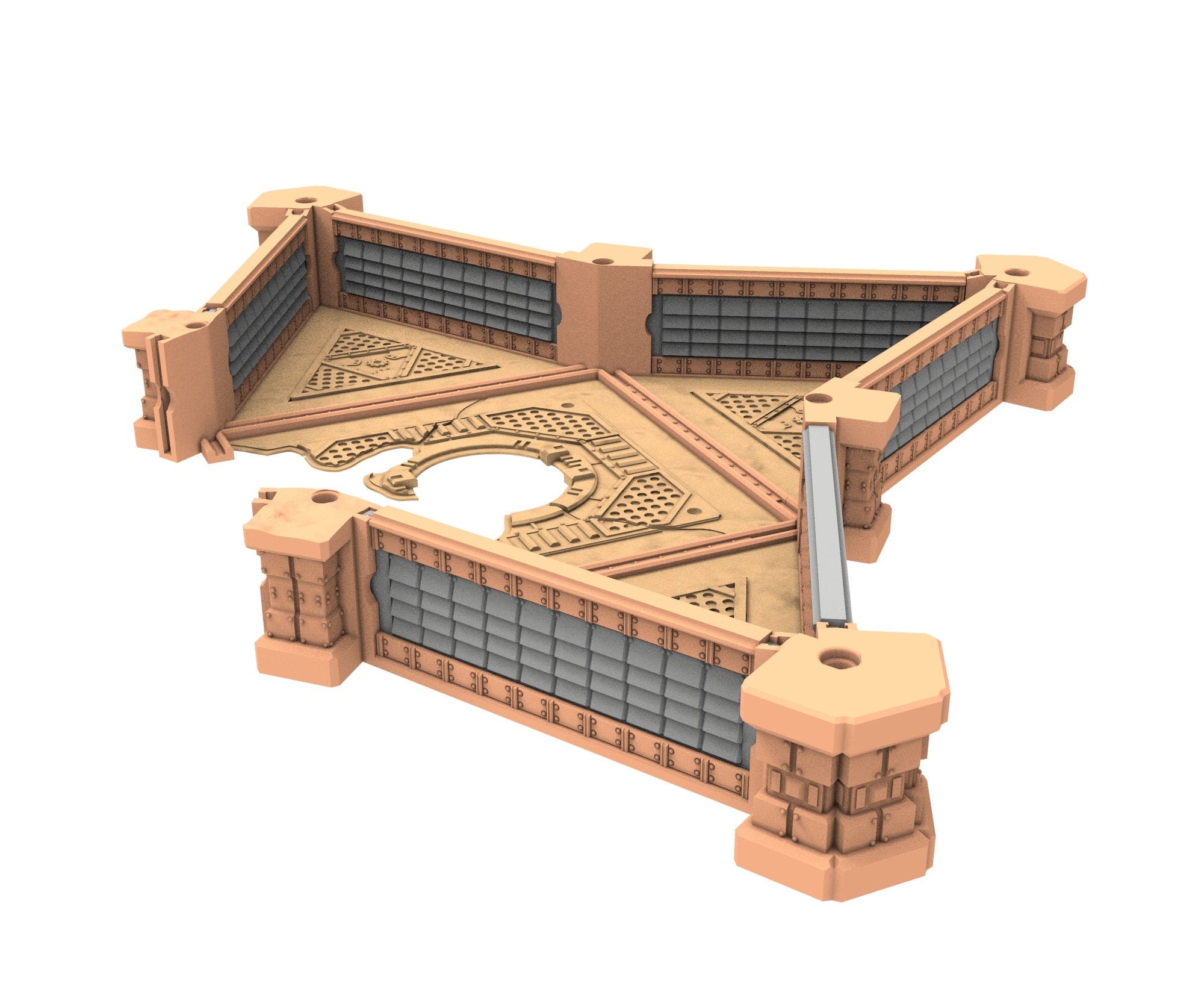 Military Ruined building printed in PLA and resin usable for warmachine, Damocles, One Page Rule, Firefight, infinity, scifi wargame...