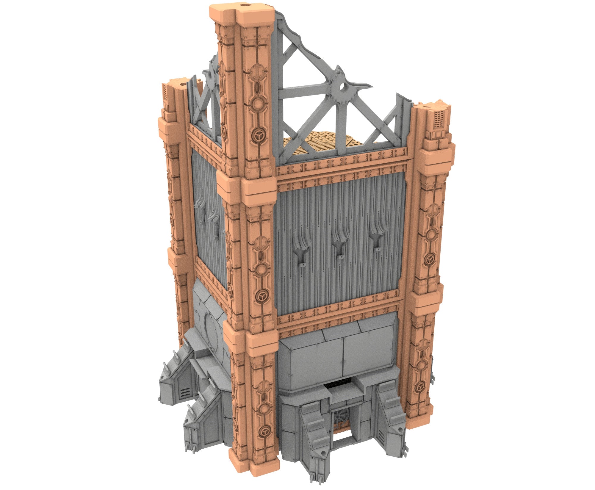 Military Ruined building printed in PLA and resin usable for warmachine, Damocles, One Page Rule, Firefight, infinity, scifi wargame...