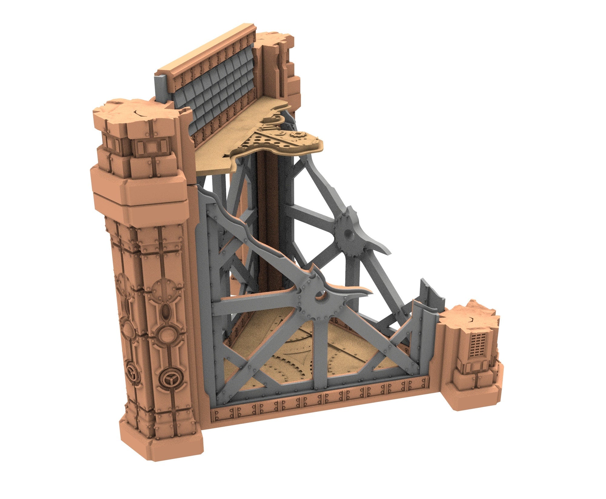 Military Ruined building printed in PLA and resin usable for warmachine, Damocles, One Page Rule, Firefight, infinity, scifi wargame...