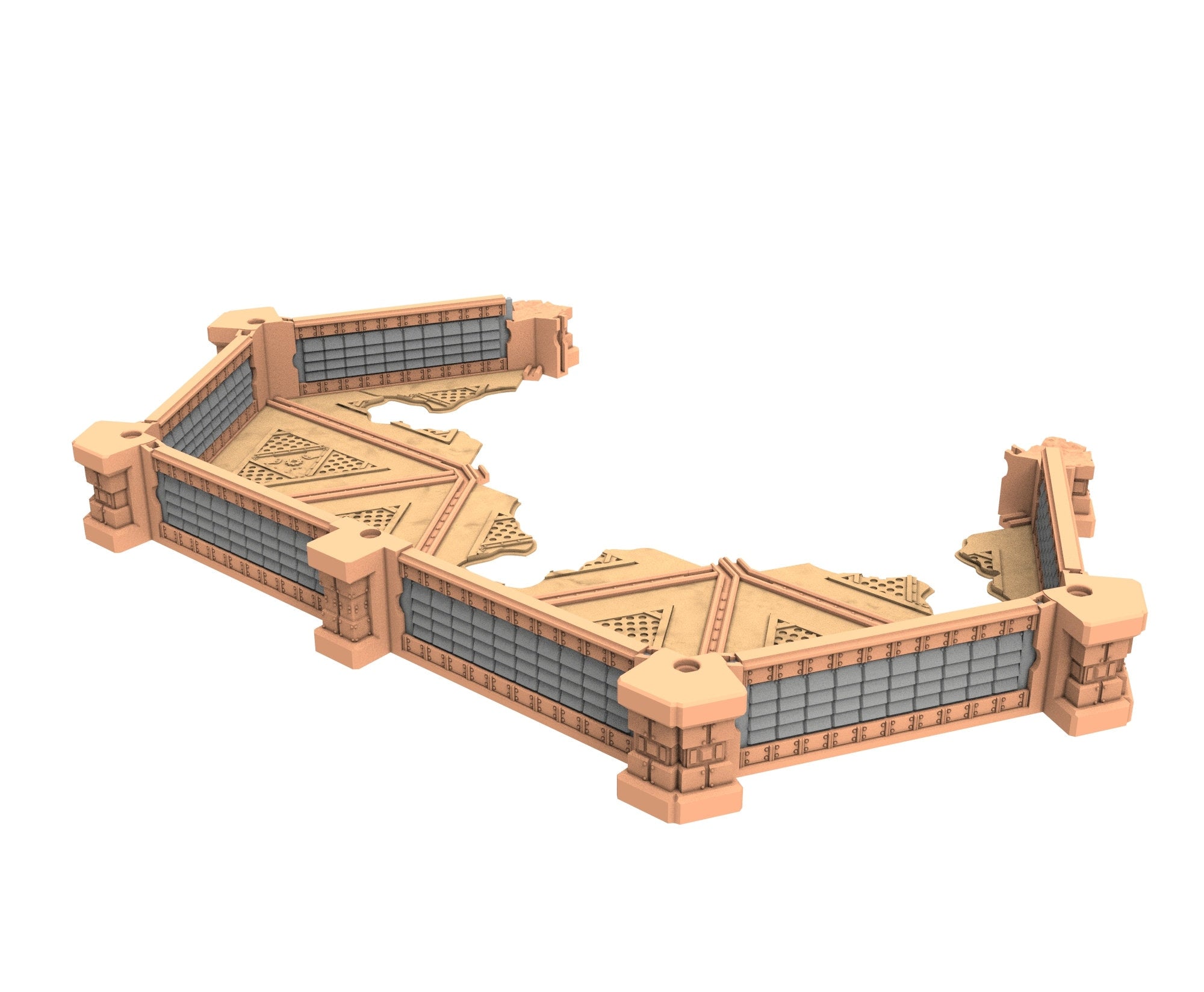 Military Ruined building printed in PLA and resin usable for warmachine, Damocles, One Page Rule, Firefight, infinity, scifi wargame...