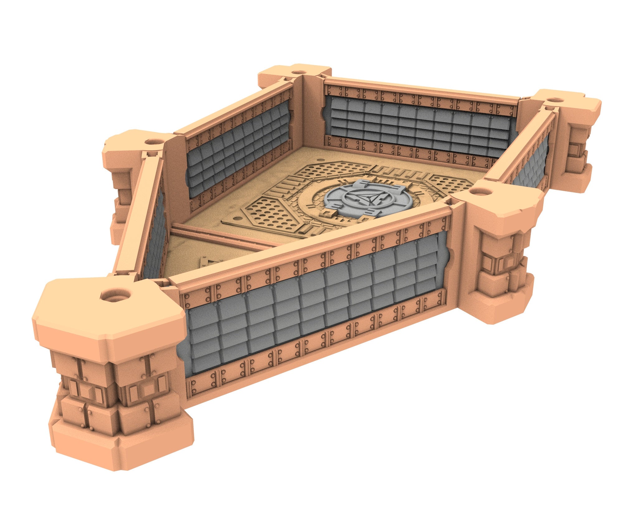 Military building printed in PLA and resin usable for warmachine, Damocles, One Page Rule, Firefight, infinity, scifi wargame...