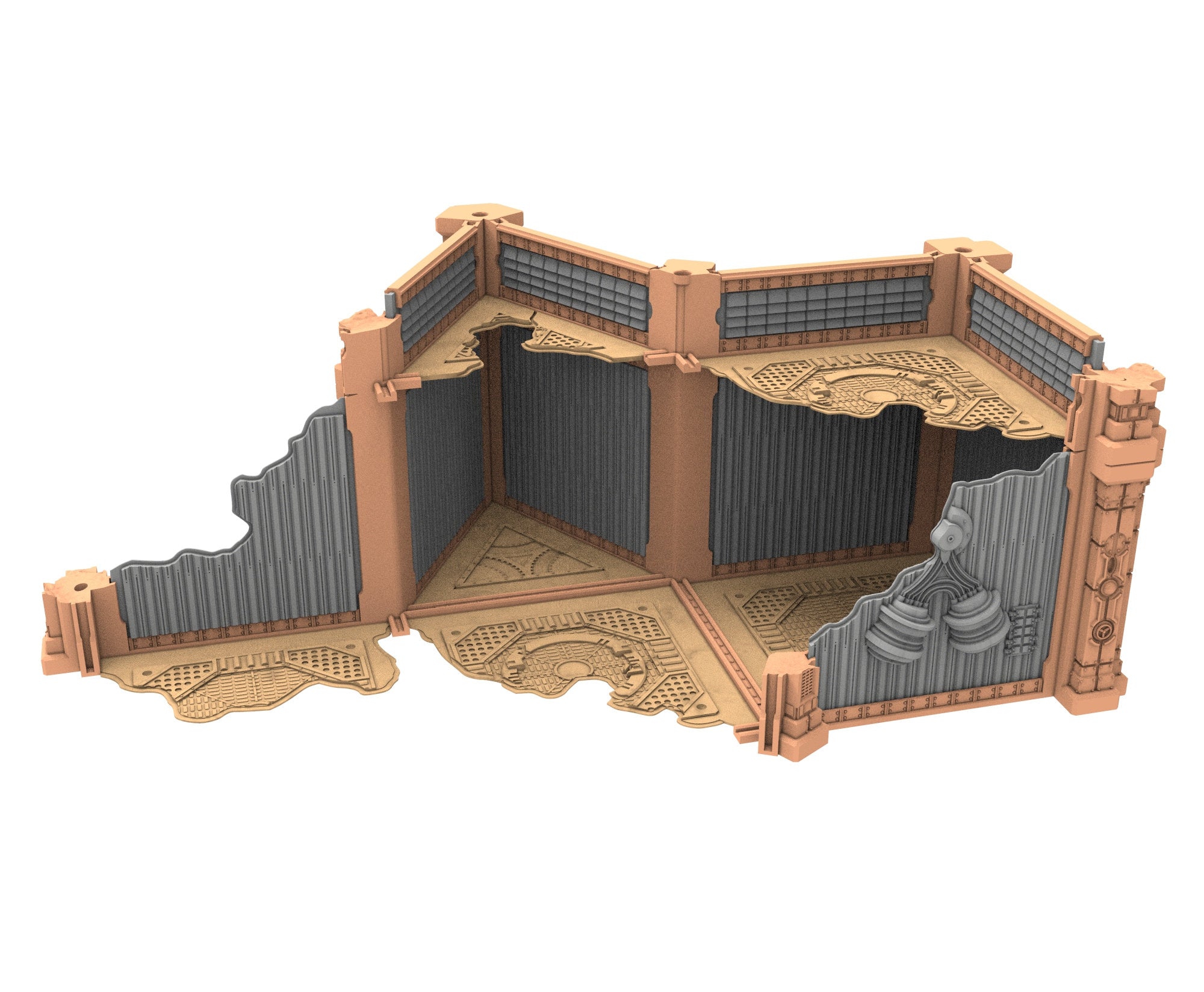 Military Ruined building printed in PLA and resin usable for warmachine, Damocles, One Page Rule, Firefight, infinity, scifi wargame...