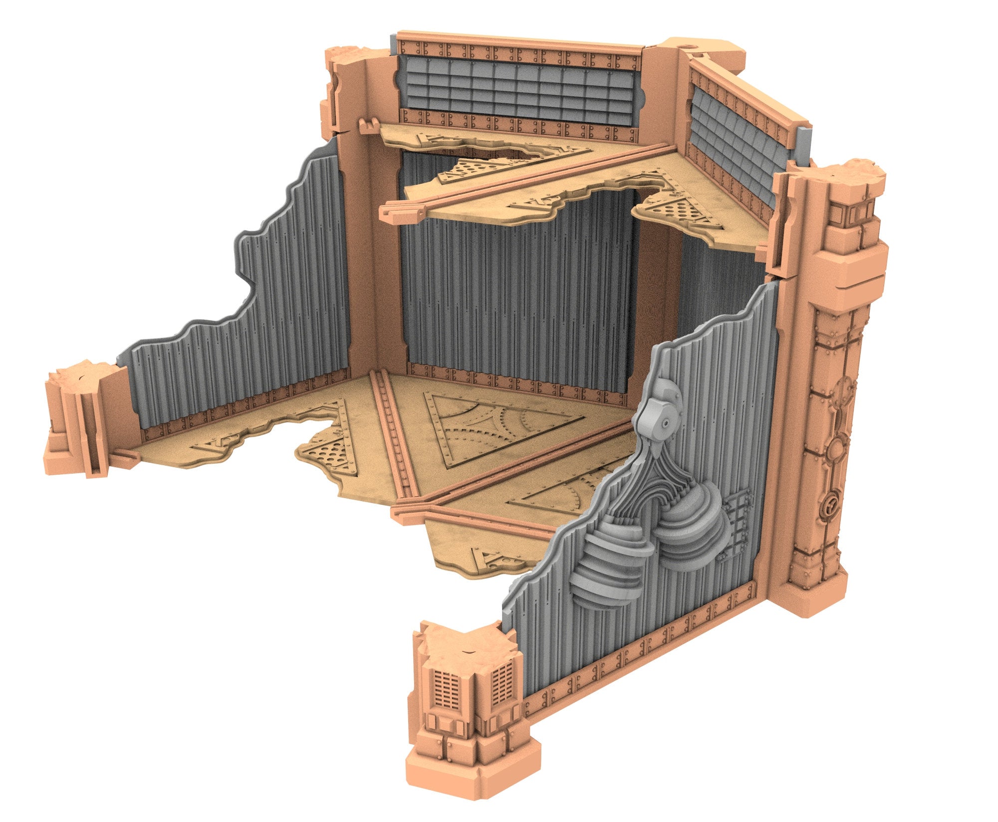 Military Ruined building printed in PLA and resin usable for warmachine, Damocles, One Page Rule, Firefight, infinity, scifi wargame...