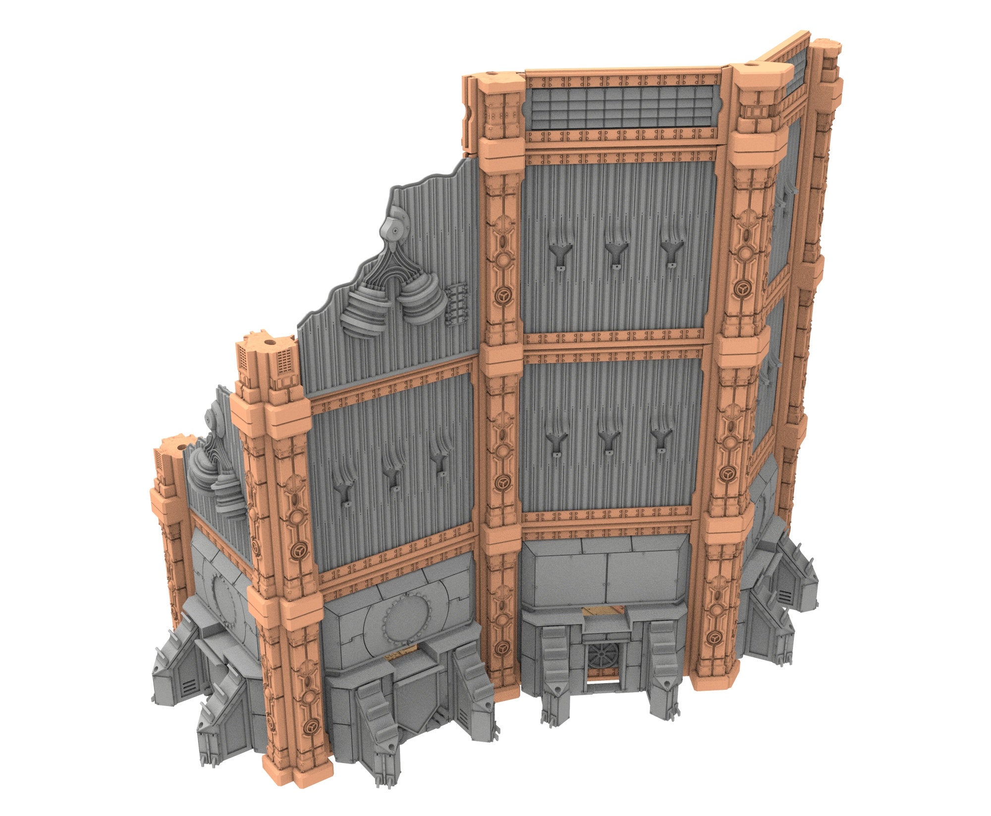 Military Ruined building printed in PLA and resin usable for warmachine, Damocles, One Page Rule, Firefight, infinity, scifi wargame...
