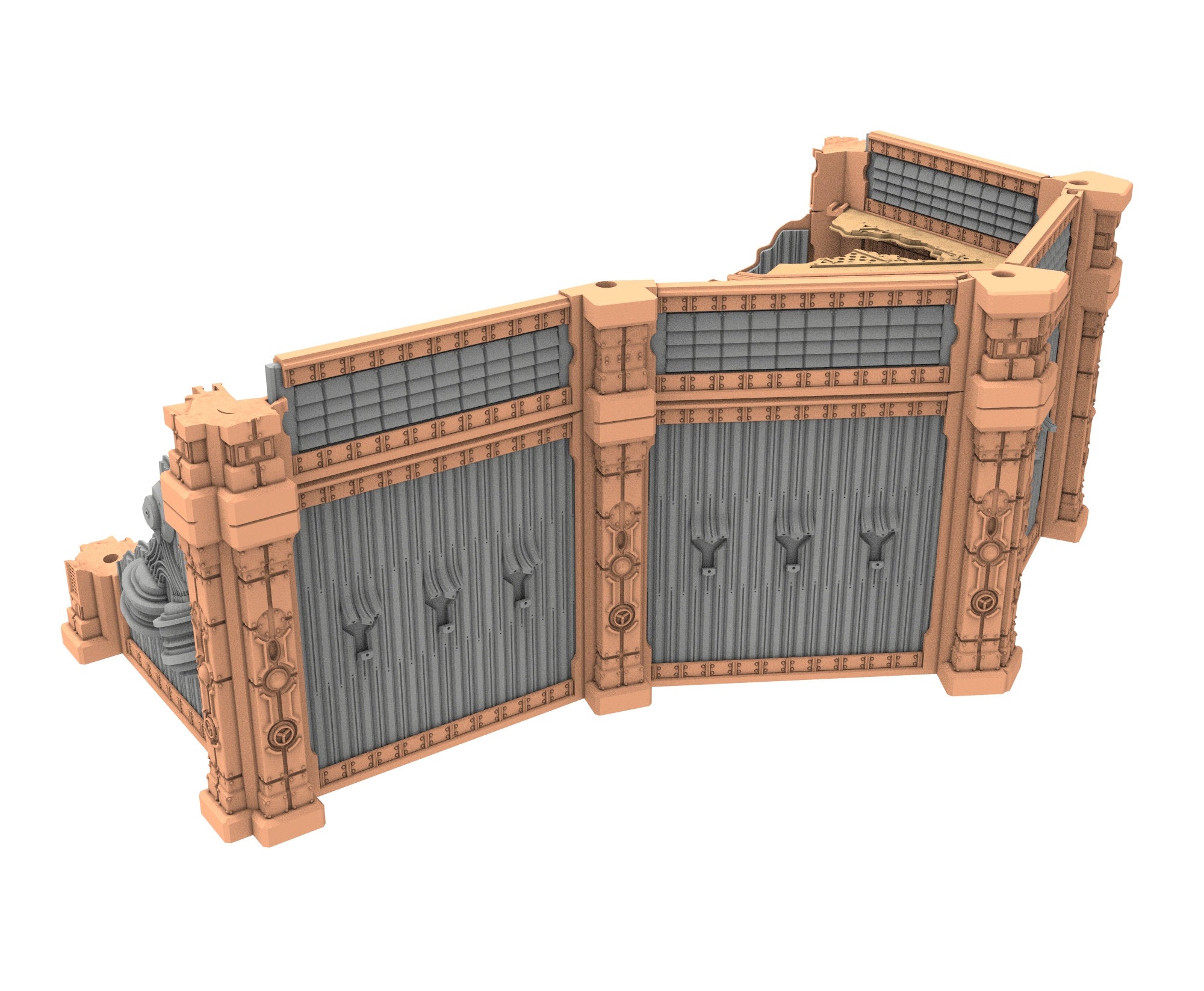 Military Ruined building printed in PLA and resin usable for warmachine, Damocles, One Page Rule, Firefight, infinity, scifi wargame...