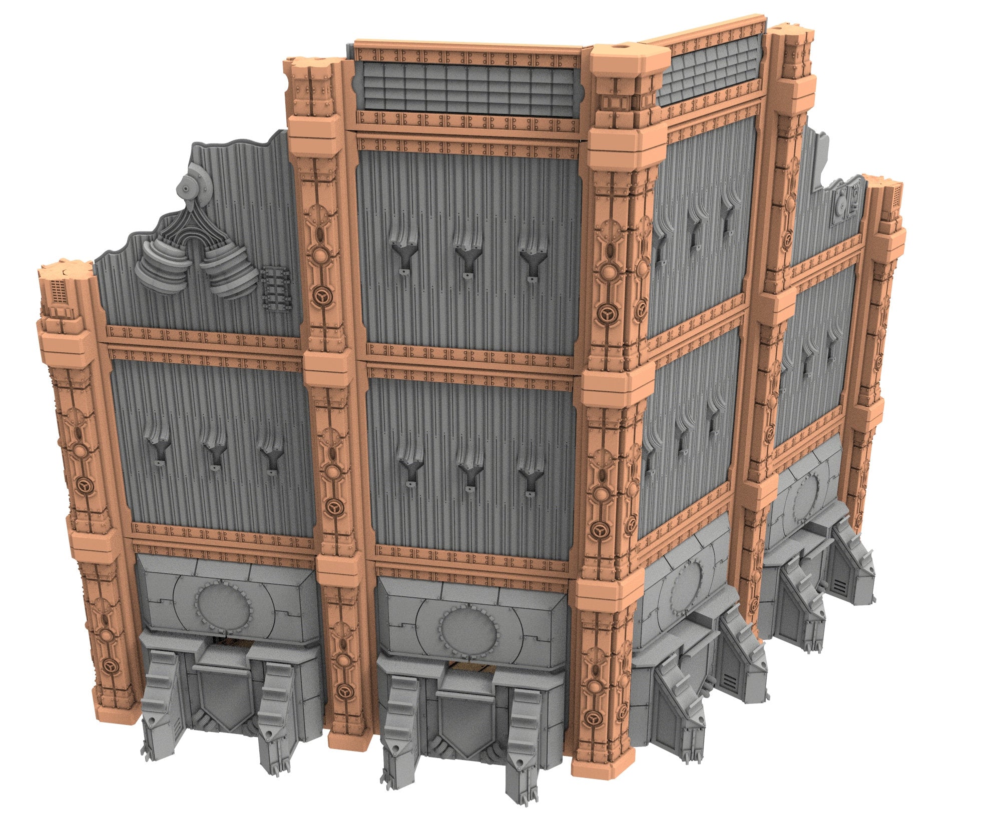 Military Ruined building printed in PLA and resin usable for warmachine, Damocles, One Page Rule, Firefight, infinity, scifi wargame...