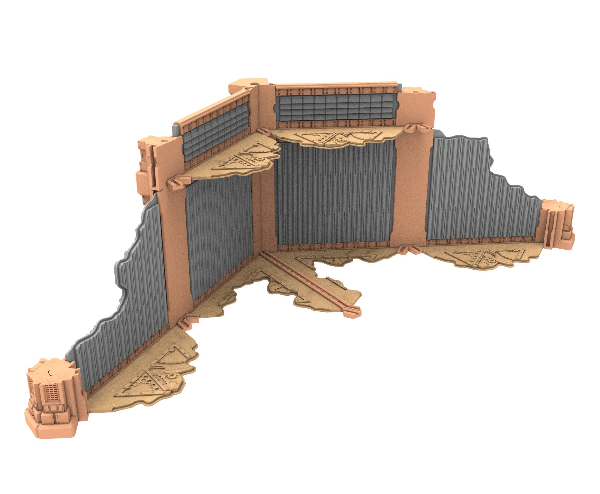 Military Ruined building printed in PLA and resin usable for warmachine, Damocles, One Page Rule, Firefight, infinity, scifi wargame...